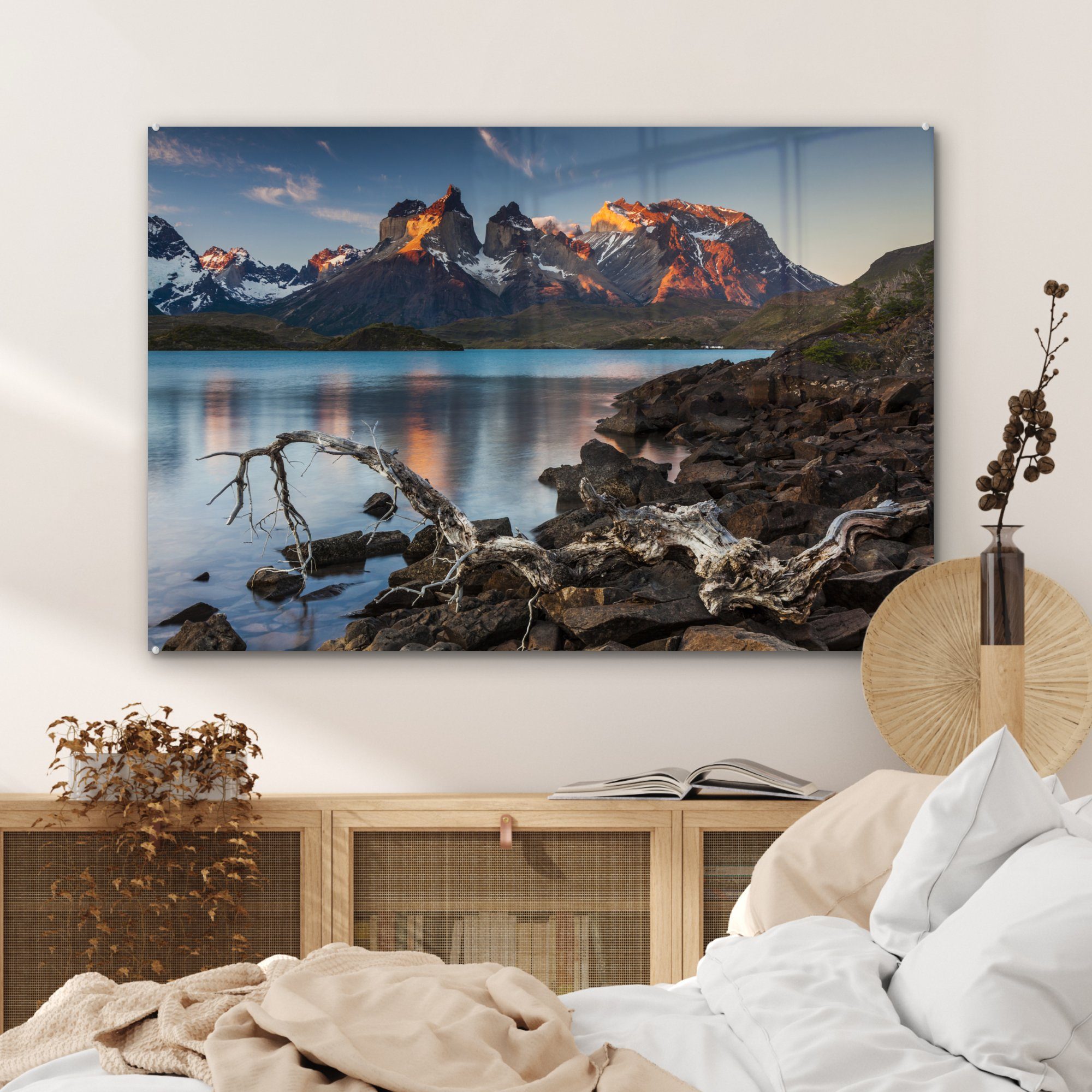 St), Acrylglasbilder Schlafzimmer & in Acrylglasbild Paine-Nationalpark del Chile, (1 Wohnzimmer Torres MuchoWow