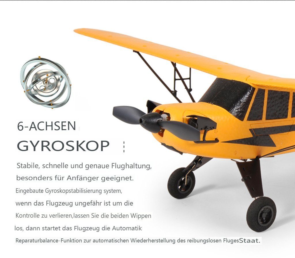 Insma RC-Flugzeug (2,4GHZ Ferngesteuertes Flugzeug 3 Kanal), mit 2 Akkus, Stabilisierunsgyro, bruchfestes EPP Material