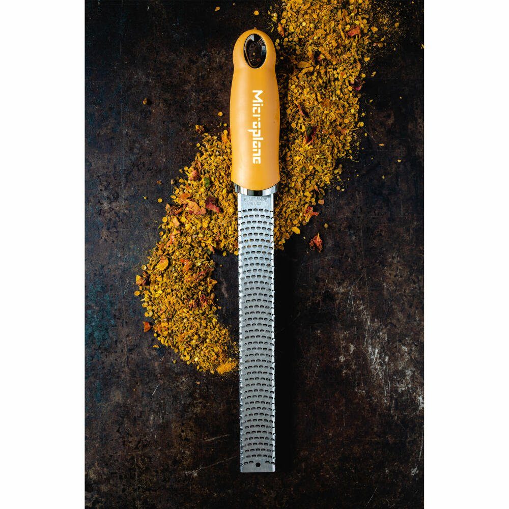 Microplane Küchenreibe Premium Classic Mustard Yellow, Kunststoff, Klinge photogeätzte Edelstahl