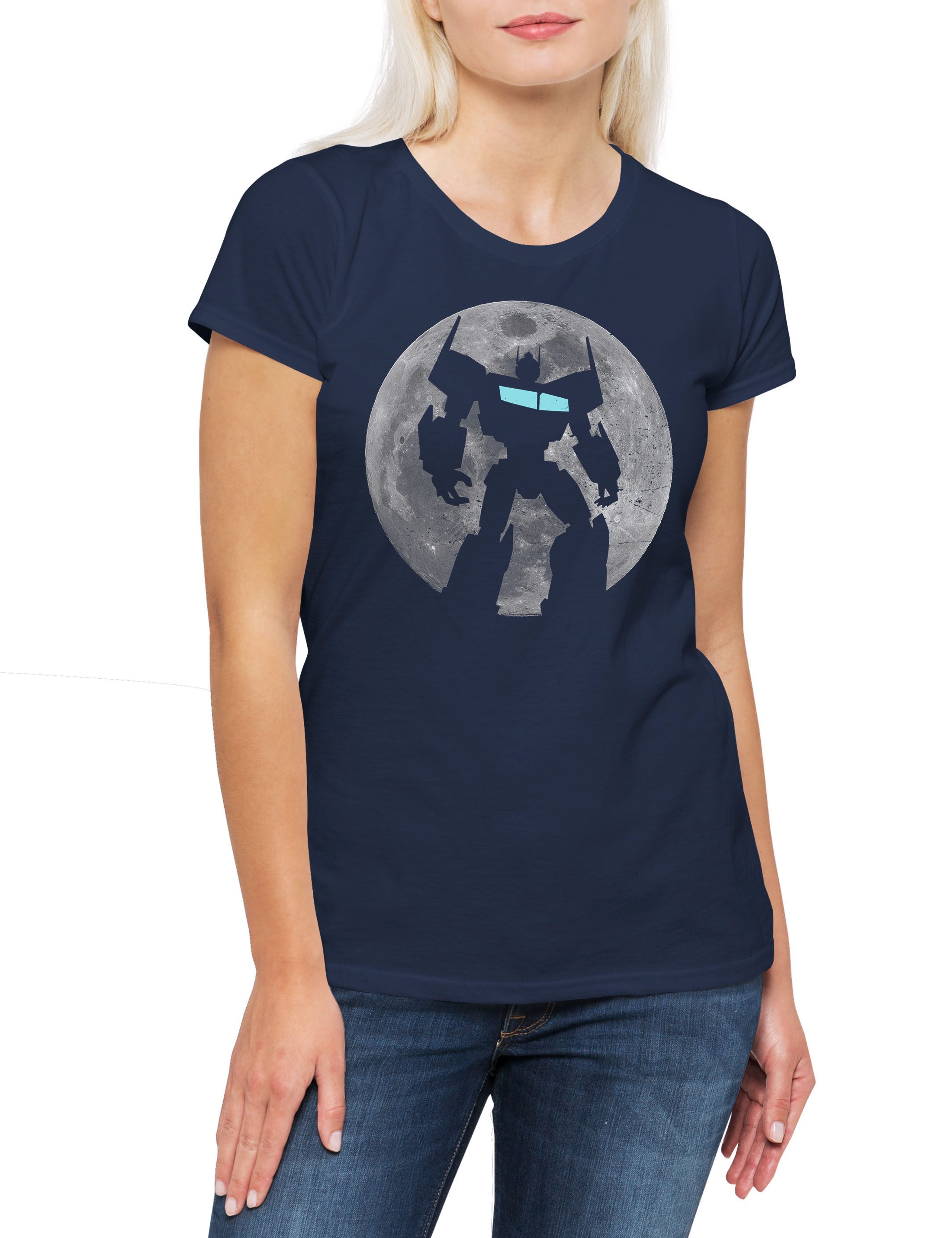 Print-Shirt Prime Moon Damen T-Shirt Truck Mond Optimus Leader Auto Robot Bot