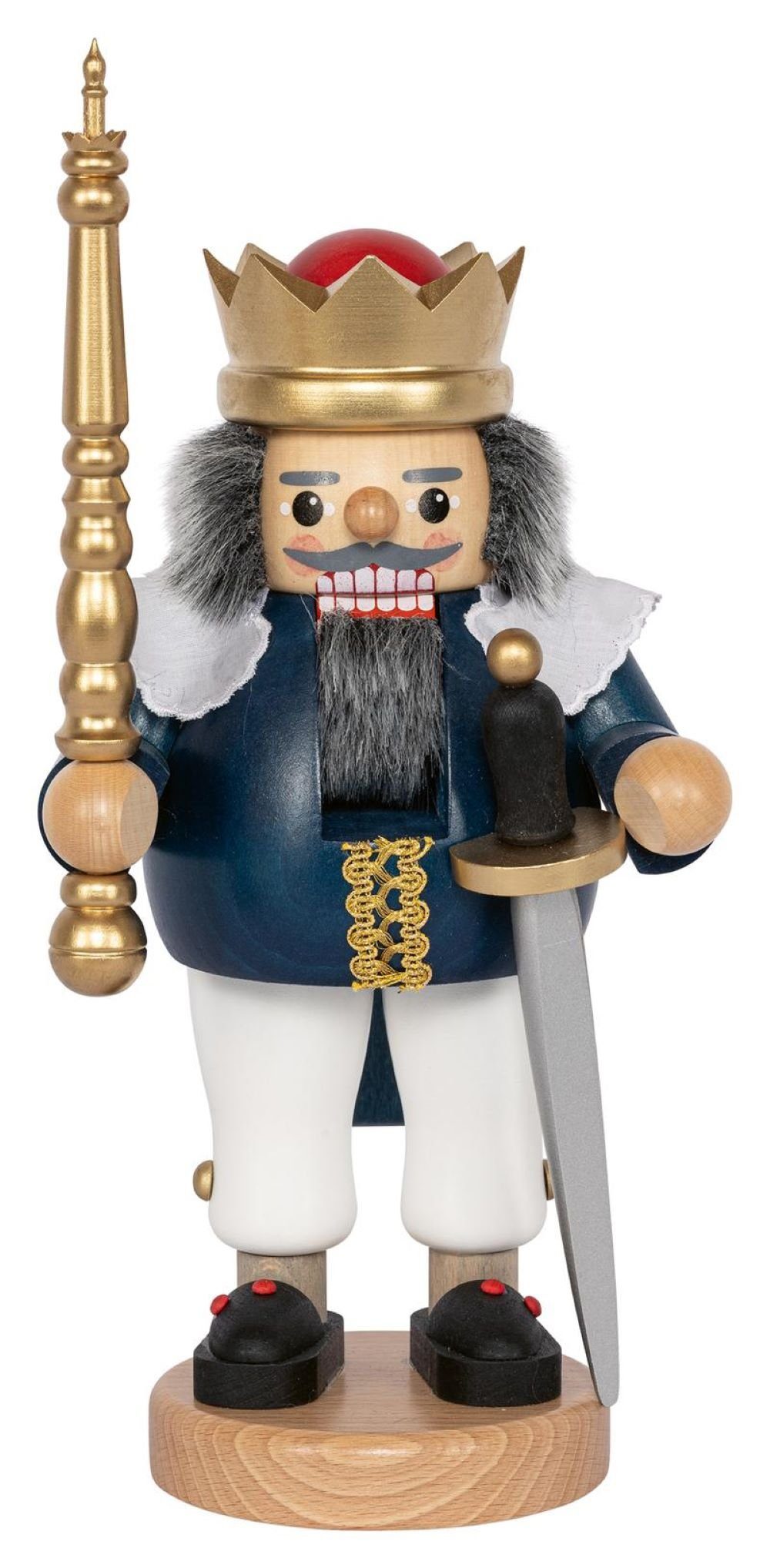 Richard Glaesser Nussknacker König, Höhe 29cm, Handwerkskunst original Erzgebirge