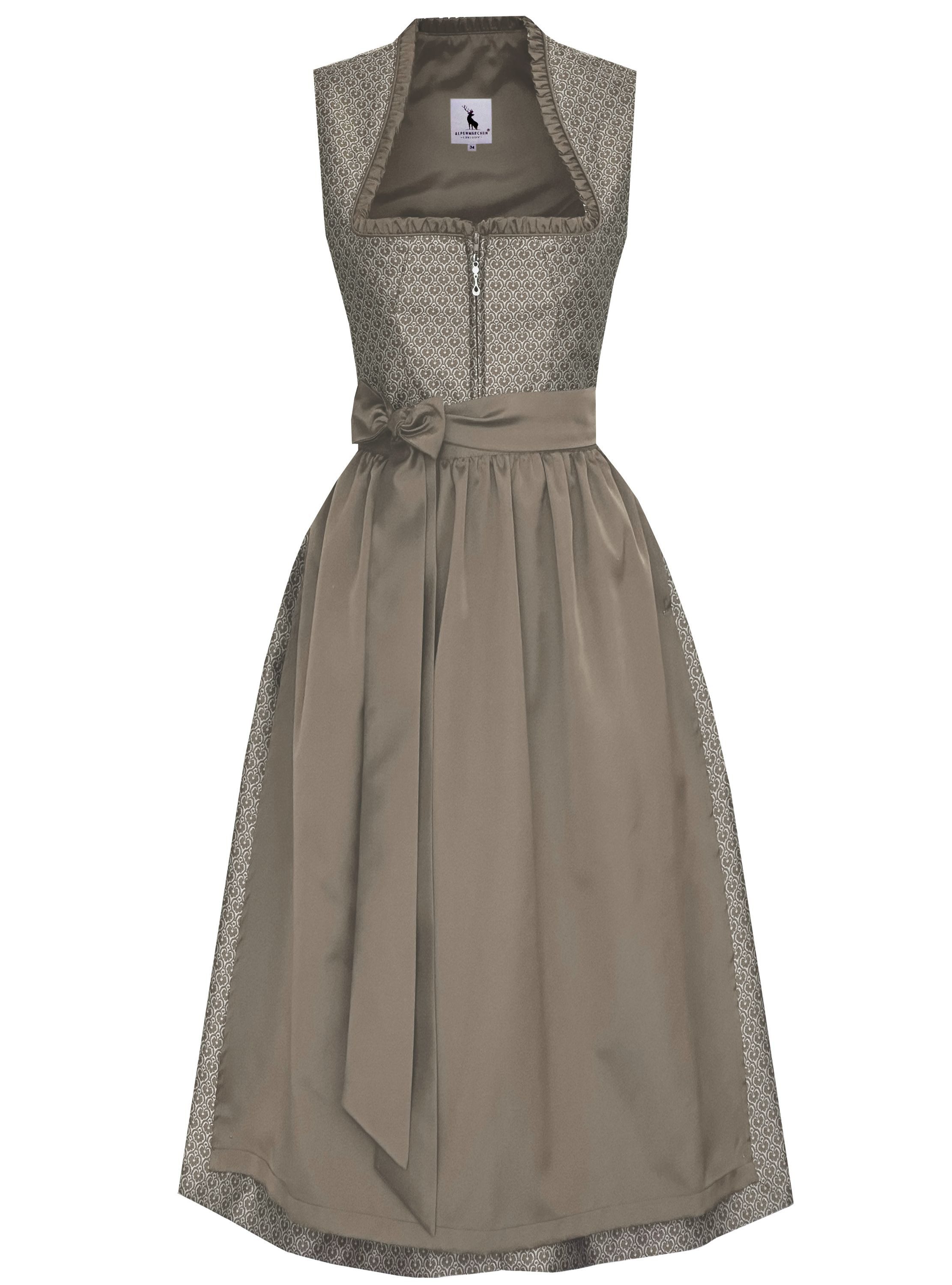 Alpenmärchen Dirndl Langes Dirndl Avelina in taupe - ALM1047