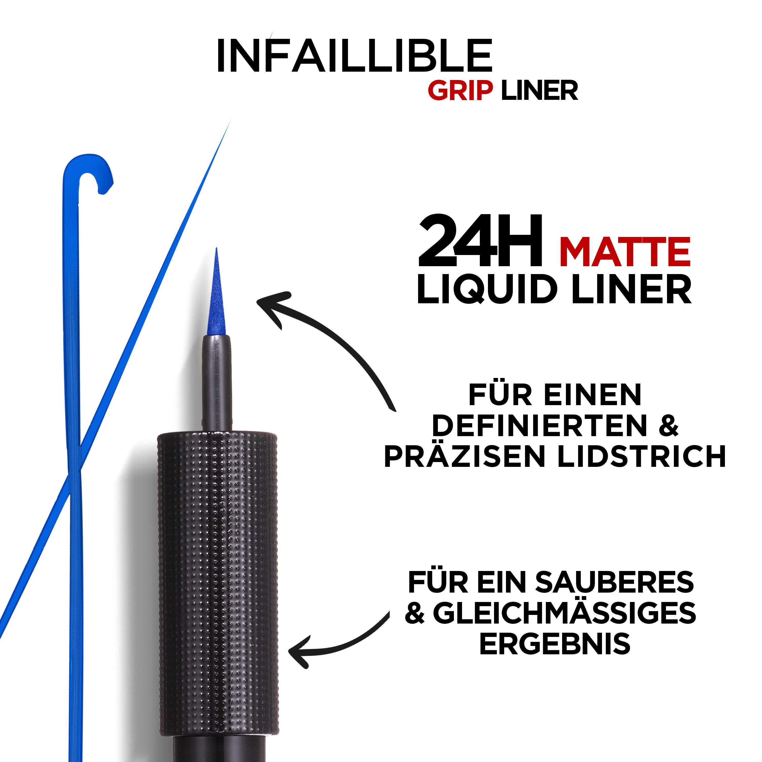 L'ORÉAL PARIS Eyeliner INFAILLIBLE 24H MATTE LIQUID LINER, sorgt für makellose Linien mit hochglänzendem Finish