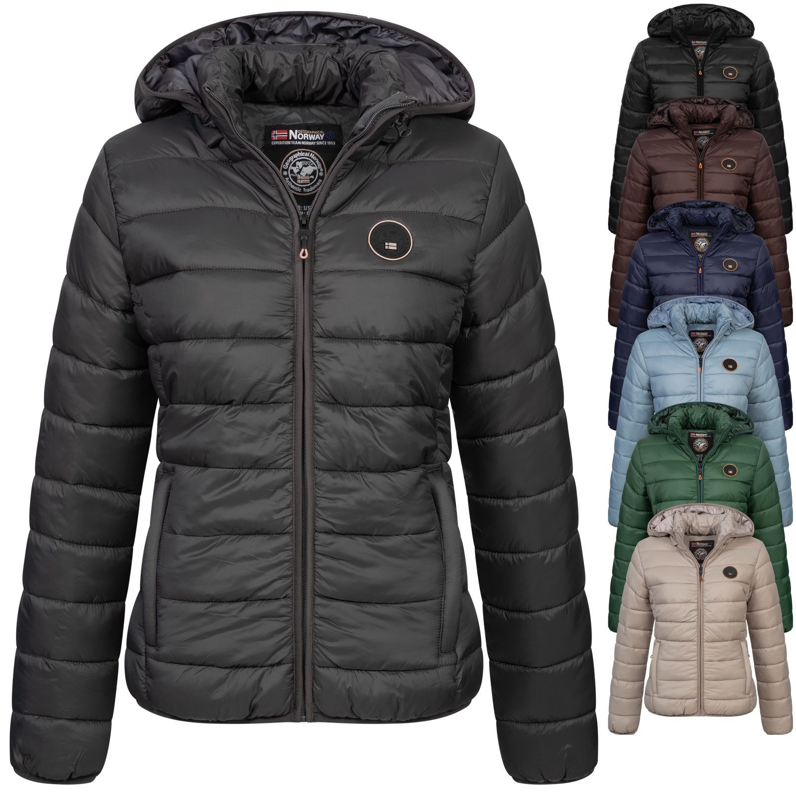 Geographical Norway Steppjacke Damen Winter Jacke Winterjacke Steppjacke Outdoor leicht Kapuzenjacke
