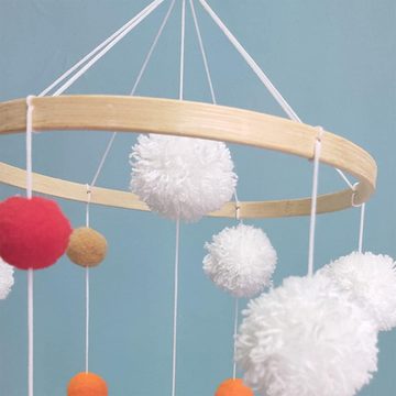 HIBNOPN Windspiel Baby Windspiel Krippe mit Filzbällen, Babybett Mobile 3D Regenbogen (1 St)