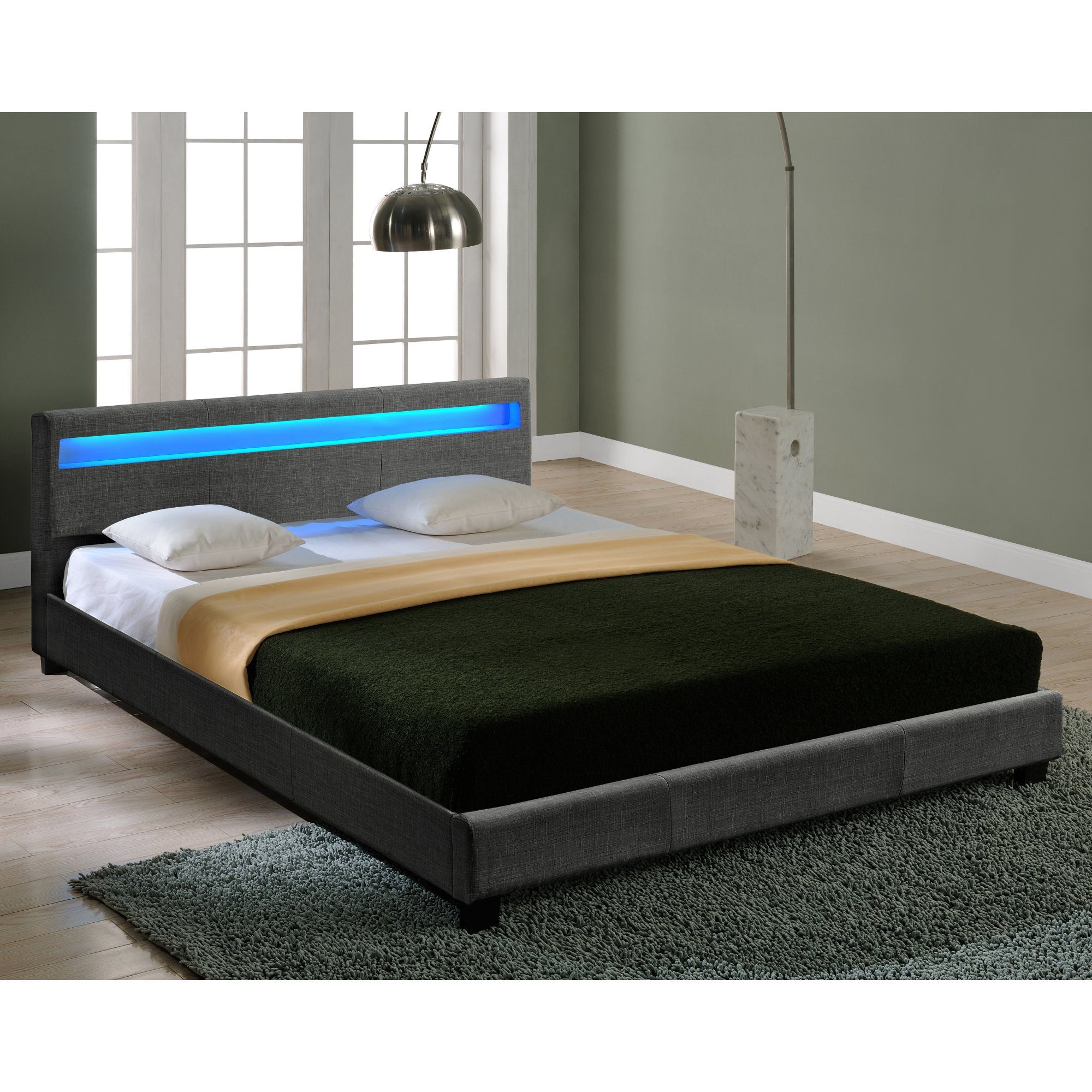 Corium Polsterbett, »Skagen« LED Doppelbett 140x200cm