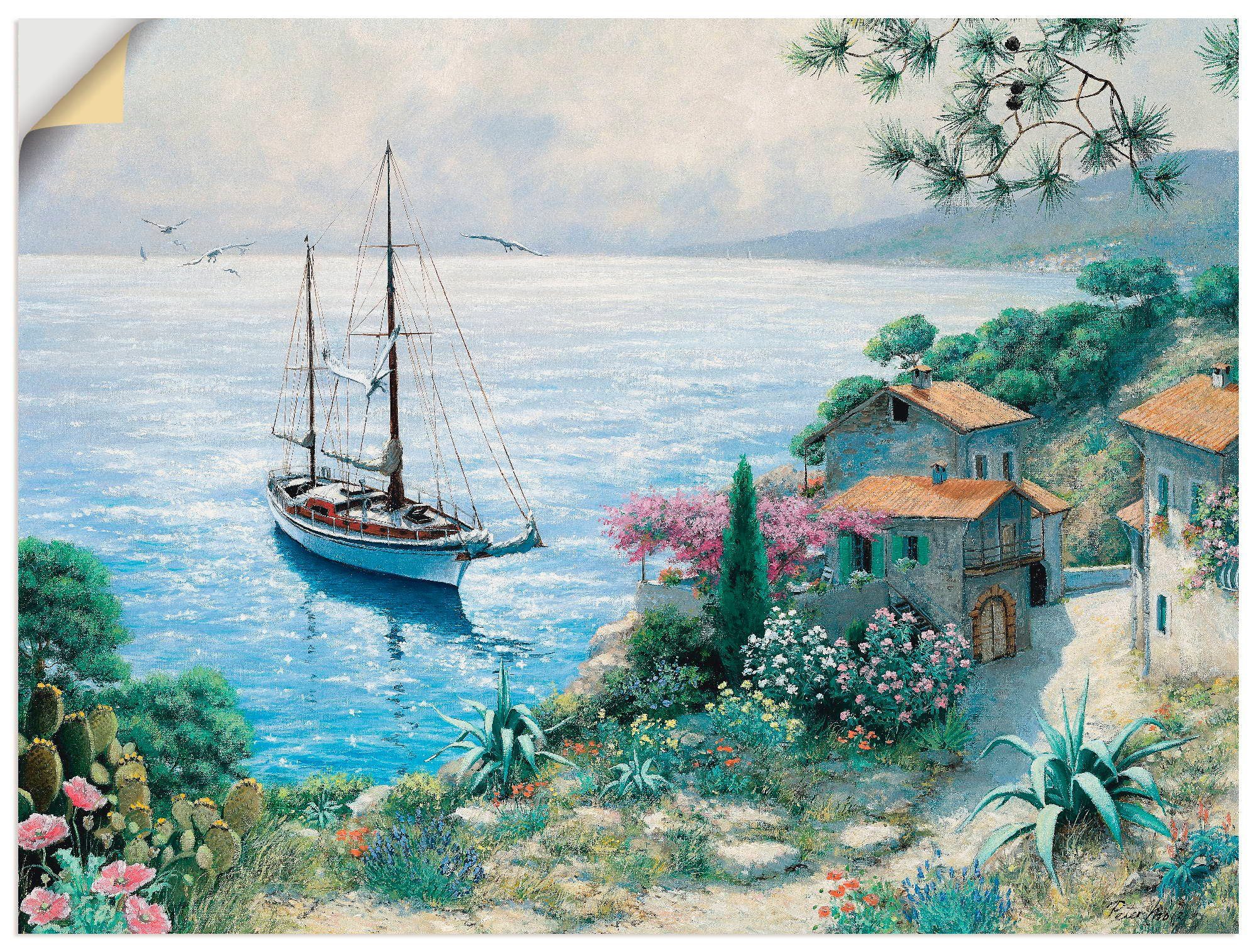 Artland Wandbild Boote als & (1 versch. Bucht, St), in Leinwandbild, Poster Größen Die Schiffe Wandaufkleber oder