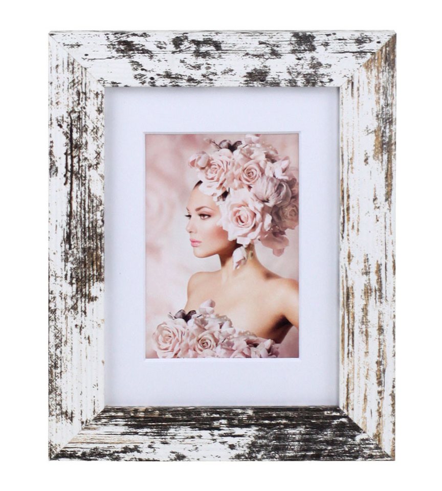 IDEAL TREND Bilderrahmen 5er Pack Holz Bilderrahmen Foto Plexi Rahmen Acryl Collage Wanddeko Po, für 5 Bilder (5 St), MDF Bilderrahmen mit Passepartout und Kunststoffglas