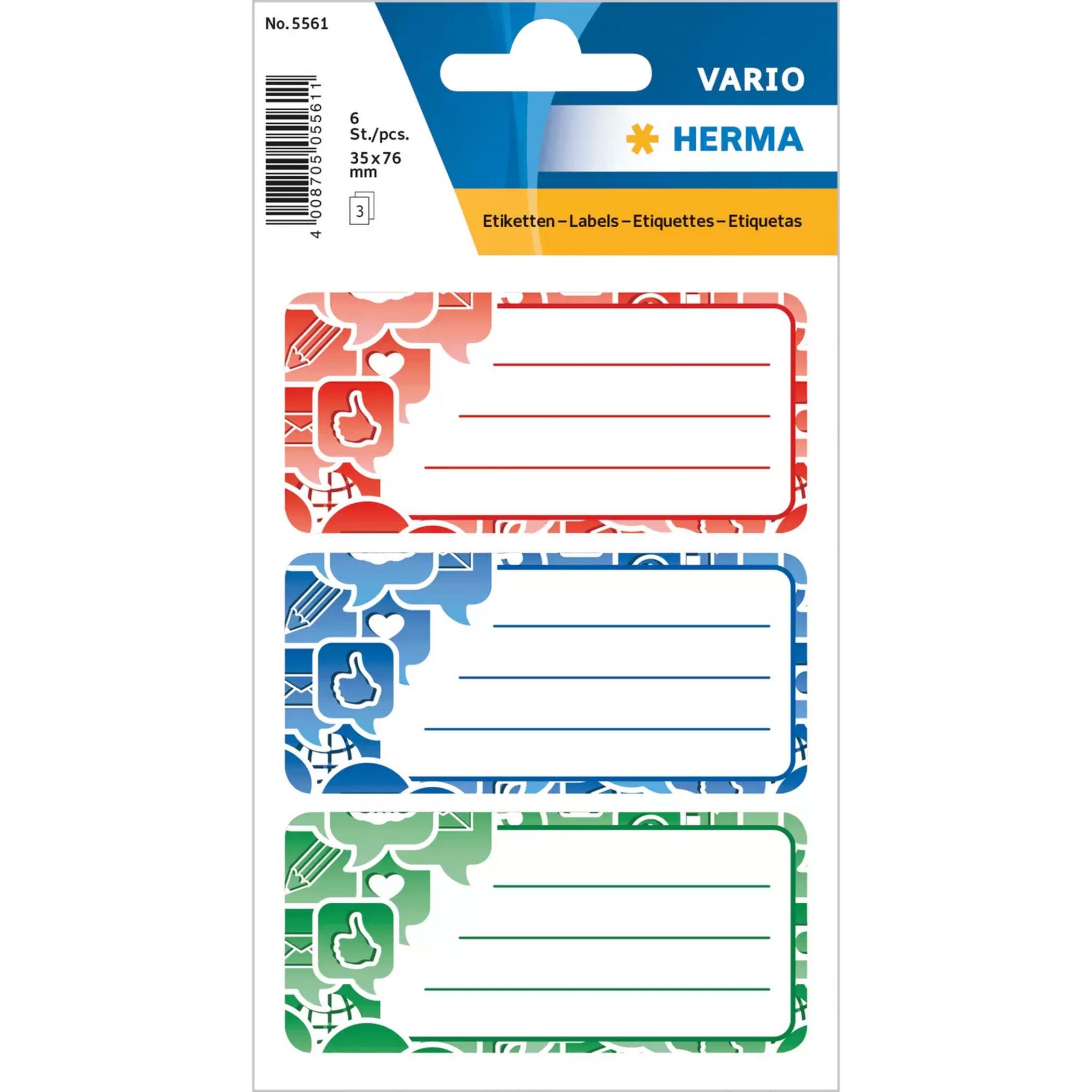HERMA Aufkleber HERMA Buchetiketten "Social Icons", 76 x 35 mm (27 Etiketten)