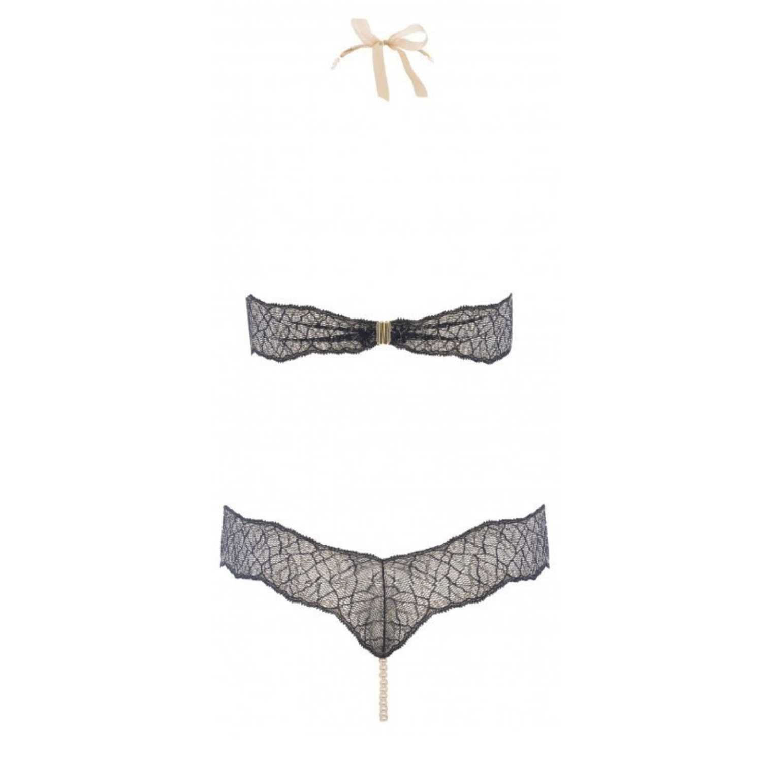Bracli Body-Ouvert Sydney Perlenbody DOUBLE schwarz S