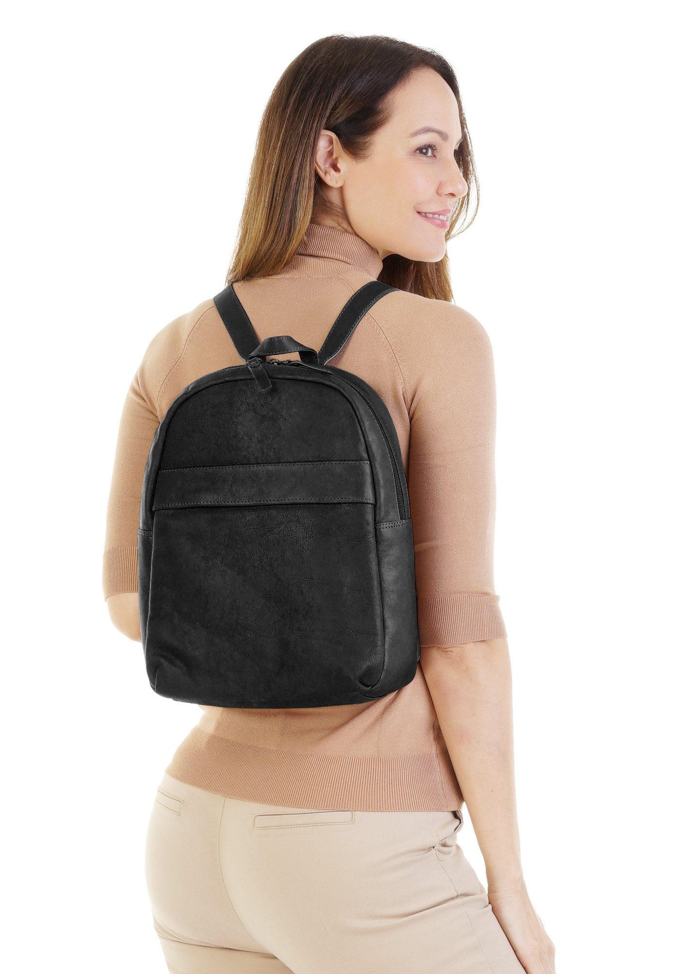 X-Zone Laptoprucksack, echt Leder günstig online kaufen