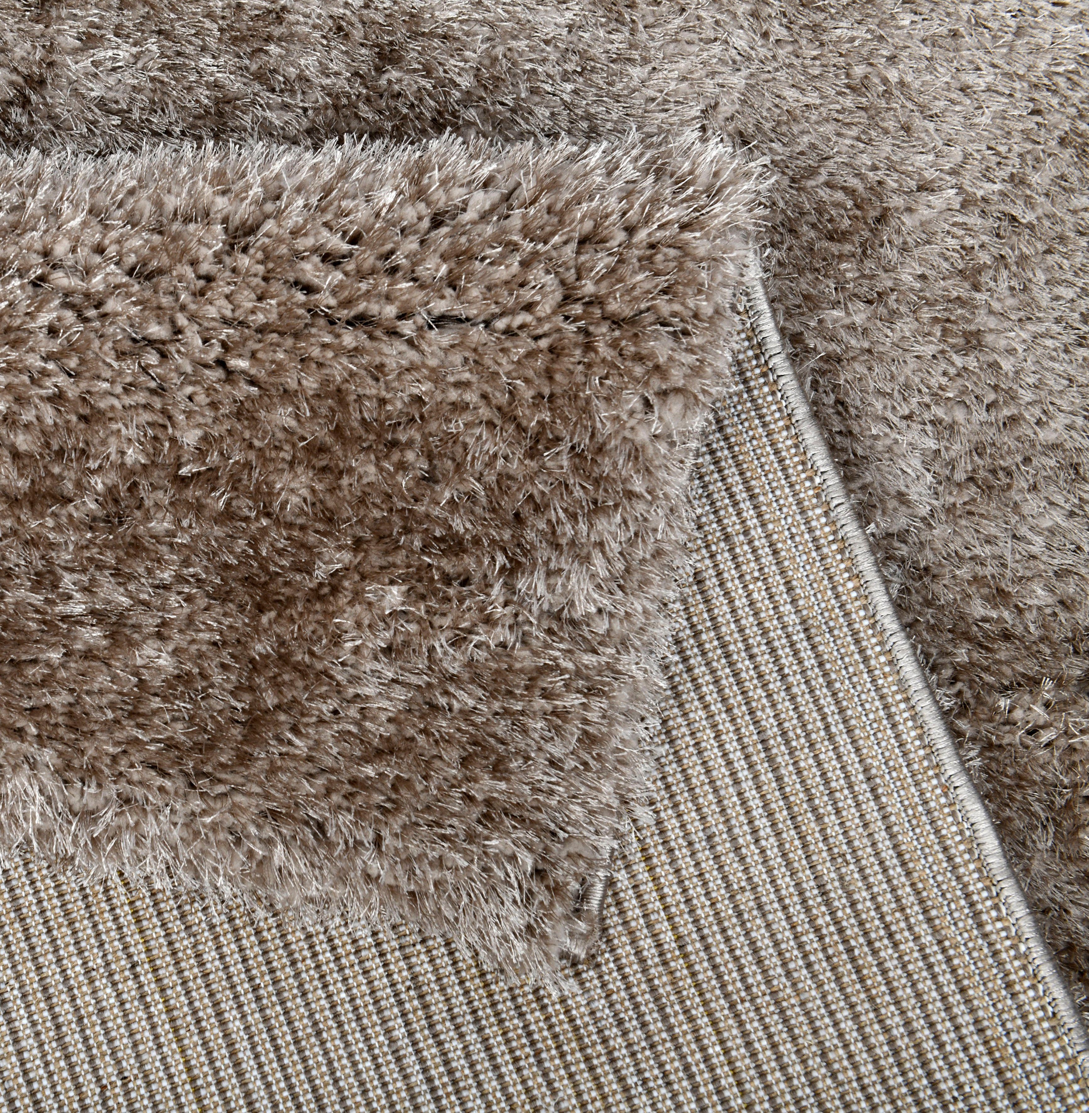 Malin Pflegeleicht Höhe Home Microfaser, 43 Bettumrandung affaire, glanz, (3-tlg), sand Uni-Farben, Hochflor, mm, leichter Shaggy,