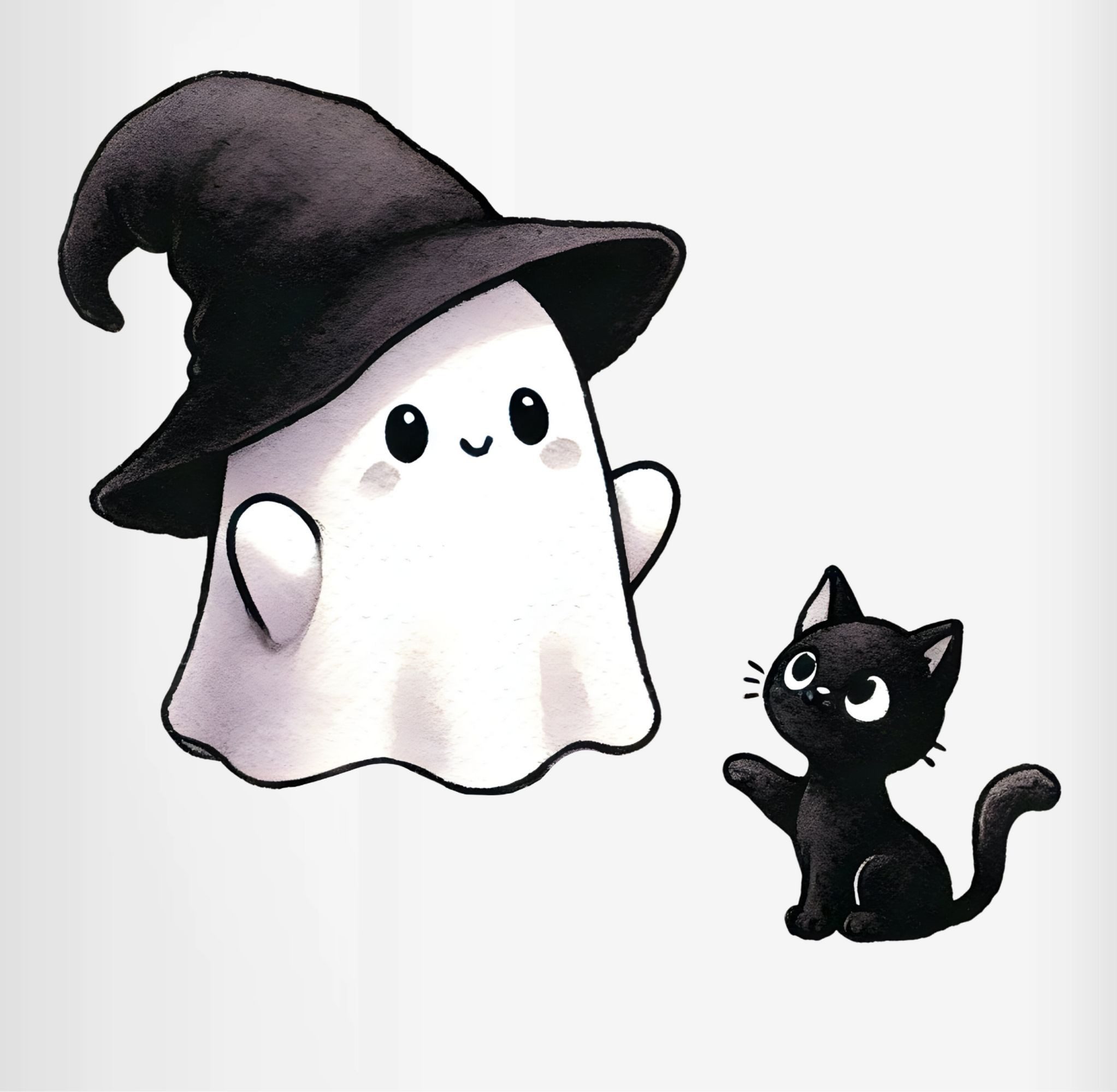 Shirtracer Tasse Süßes Geister Motiv mit Katze, Halloween Katzenmotiv, Keramik, Halloween Tassen