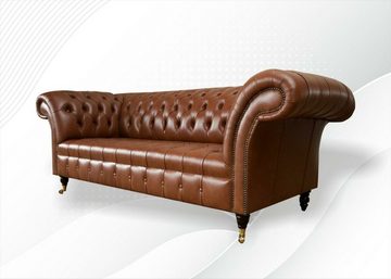 JVmoebel Chesterfield-Sofa Brauner Dreisitzer Chesterfield Möbel 3-er Couch Modern Neu, Made in Europe