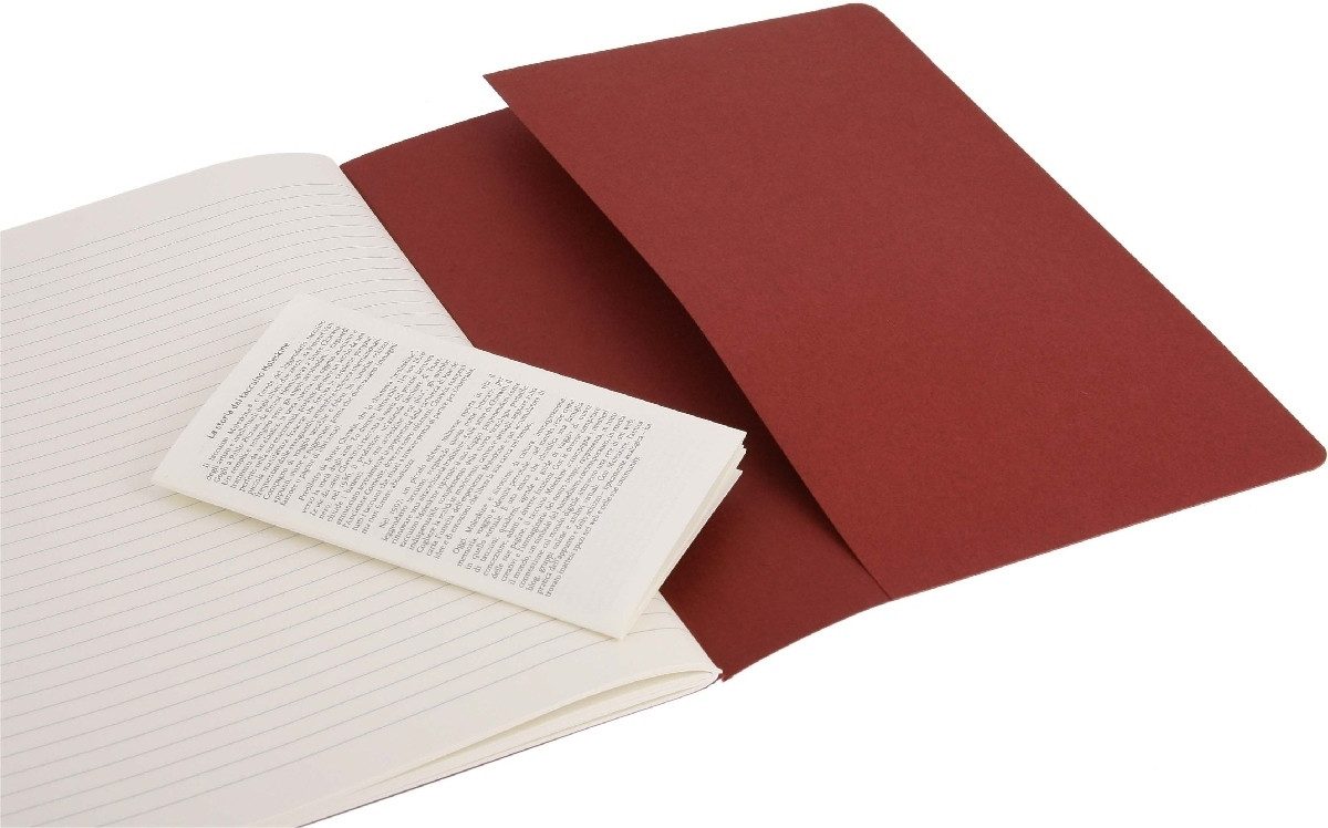 MOLESKINE Notizbuch Notizheft Cahier XL 19x25cm VE=3 Stück liniert preiselbeerrot
