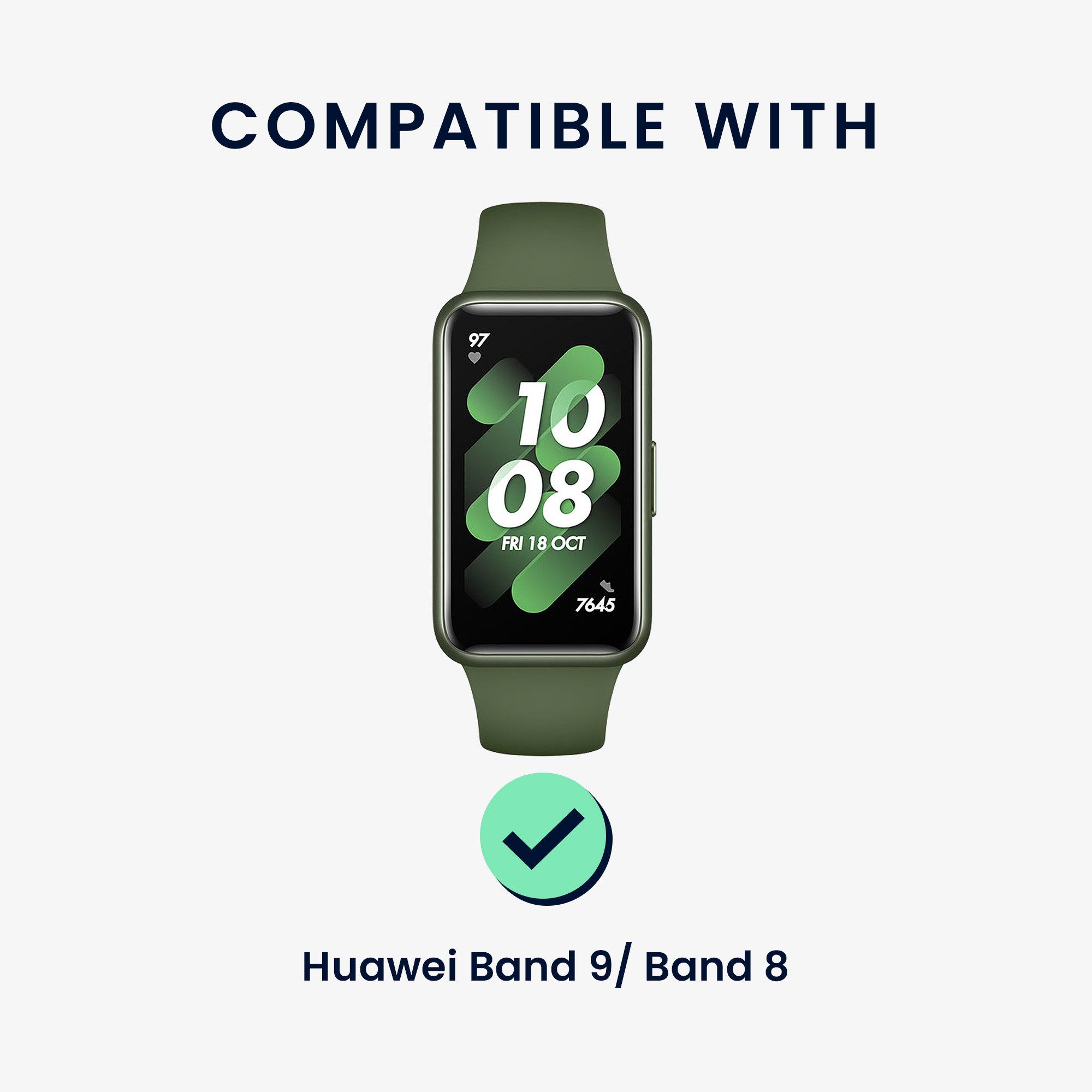 kwmobile 2x Ersatzarmband für Huawei Band 10 / 9 / 8 Armband Smartwatch, 2-tlg., Nylonarmband Set mit Magnetverschluss - Schwarz Blau