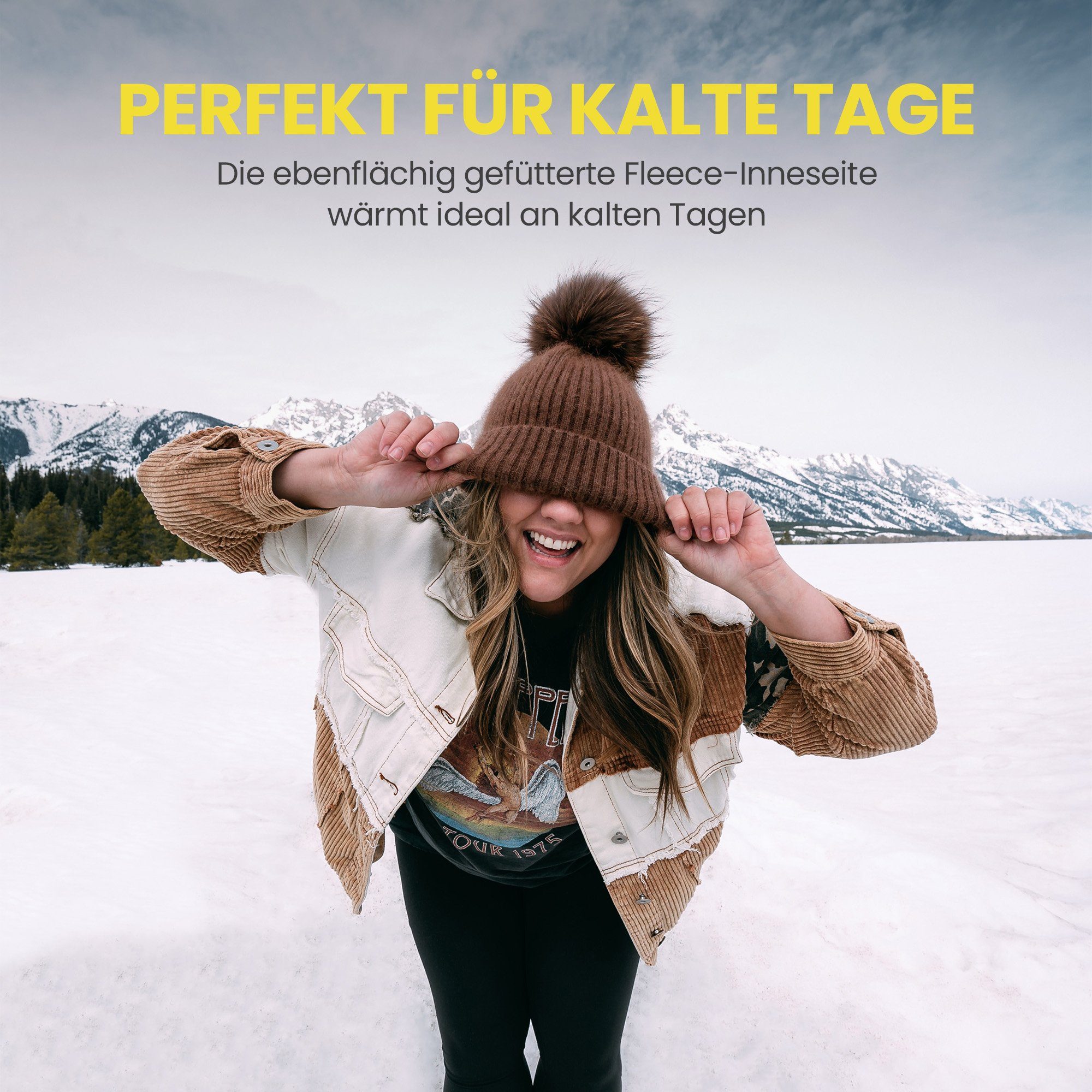 Bestlivings Thermoleggings für Damen gefüttert High-Waist-Schnitt, weiches Fleece-Innenfutter, waschbar