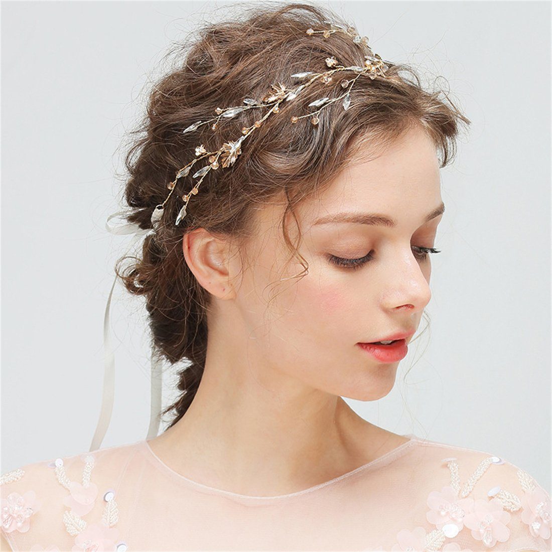 DÖRÖY Diadem Damen-Kristall-Haarband Kopfschmuck, Accessoire Braut Hochzeit