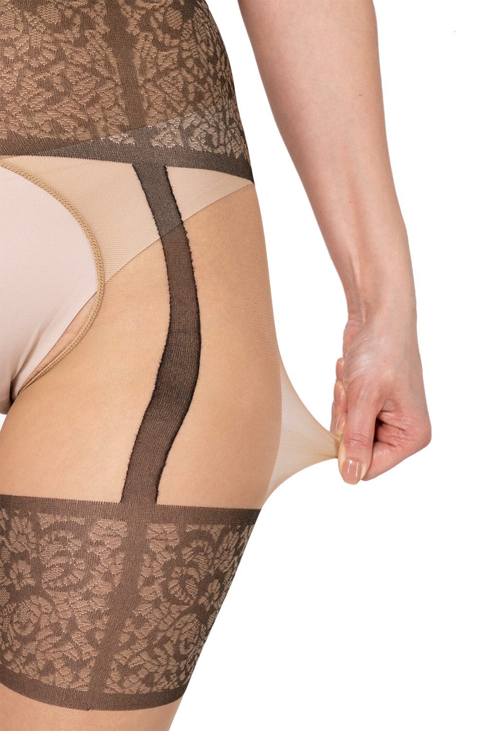 BANANALU Ouvert Strumpfhose gemusterte Ouvert Strumpfhose mit offenem Schritt 20 DEN (1 St) – Bild 4 von 5