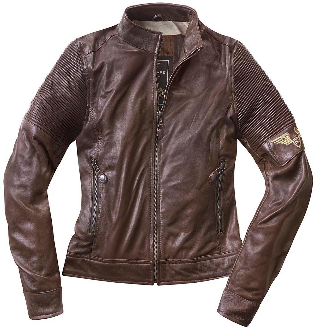 Motorradjacke Lederjacke Brown Damen Black-Cafe Amol Motorrad London