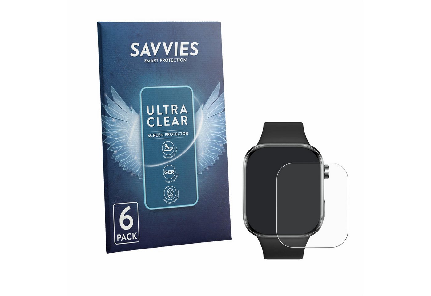 Savvies Displayschutzfolie Schutzfolie für Xiaomi Redmi Watch 6, 6 Stück, Displayschutz Schutz Folie Klar Transparent