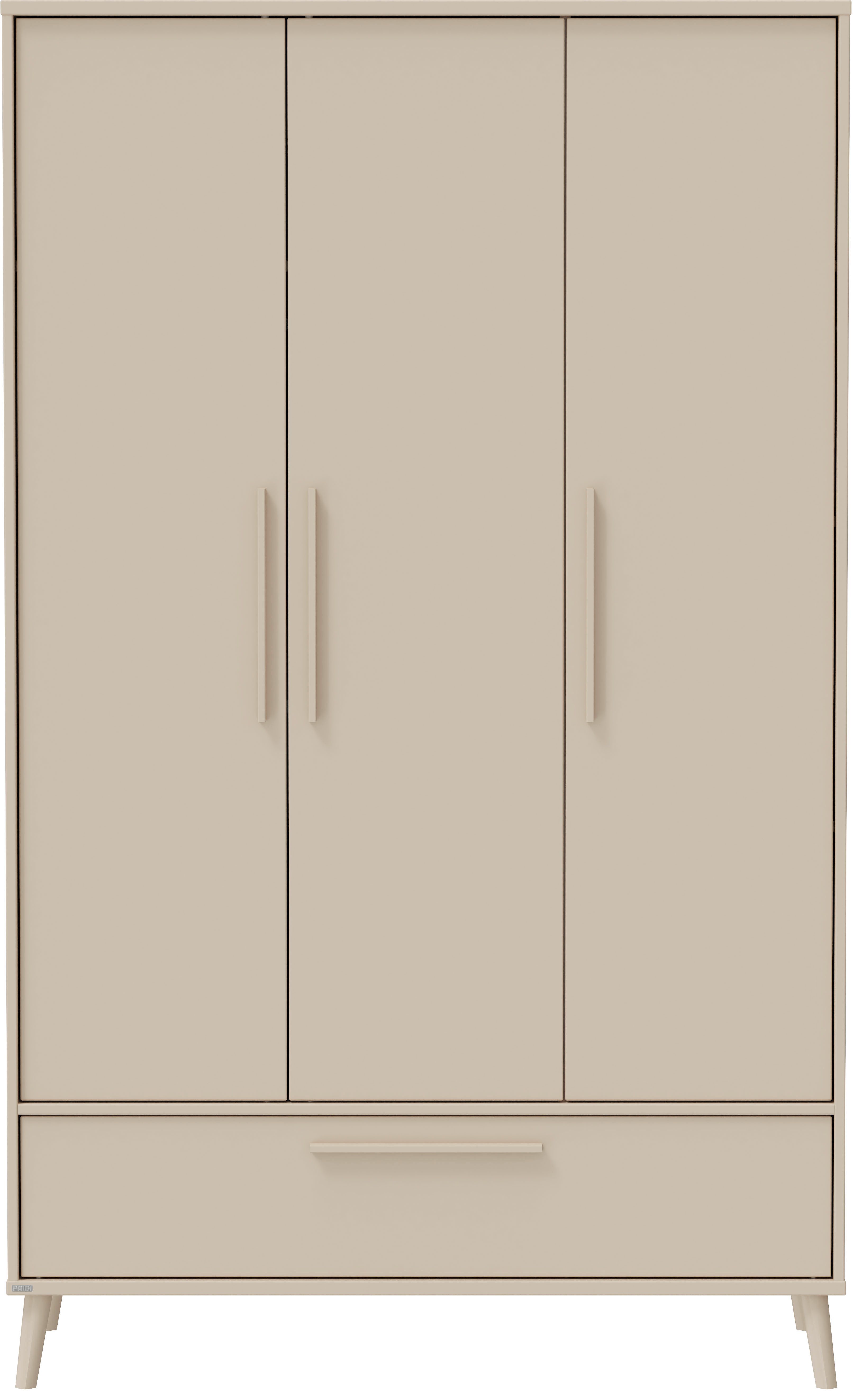 PAIDI Kleiderschrank EEFJE in Beige mit Schublade und Türen, verschiedene Ausführungen (B/H/T ca. 95-123/139-204/41-57cm, mit 2 oder 3 Türen + Tiny-Variante) stabiler Drehtürenschrank aus Holz, mit Soft-Close-Funktion