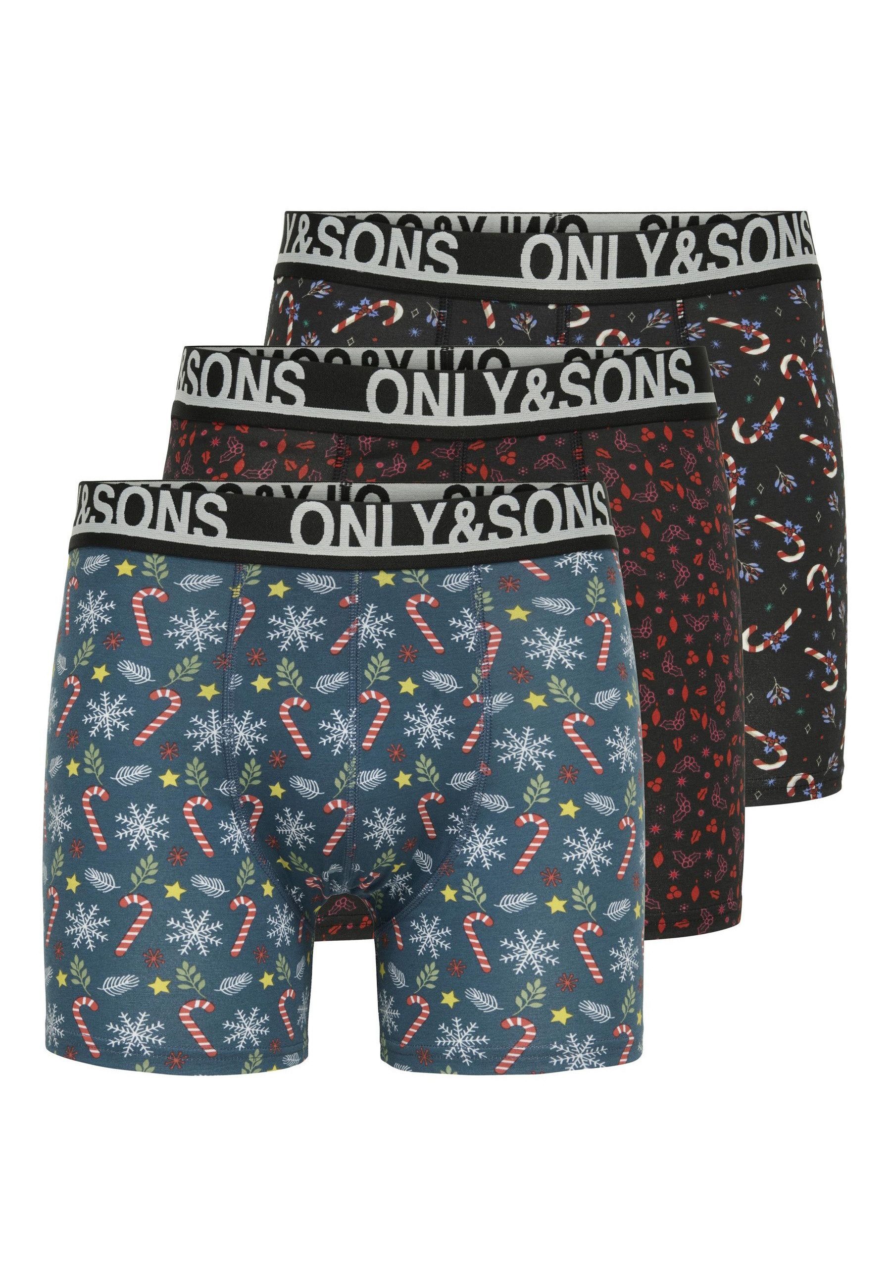 ONLY & SONS Boxershorts Boxershorts Fitz Unterhosen Dreierpack (3-St)