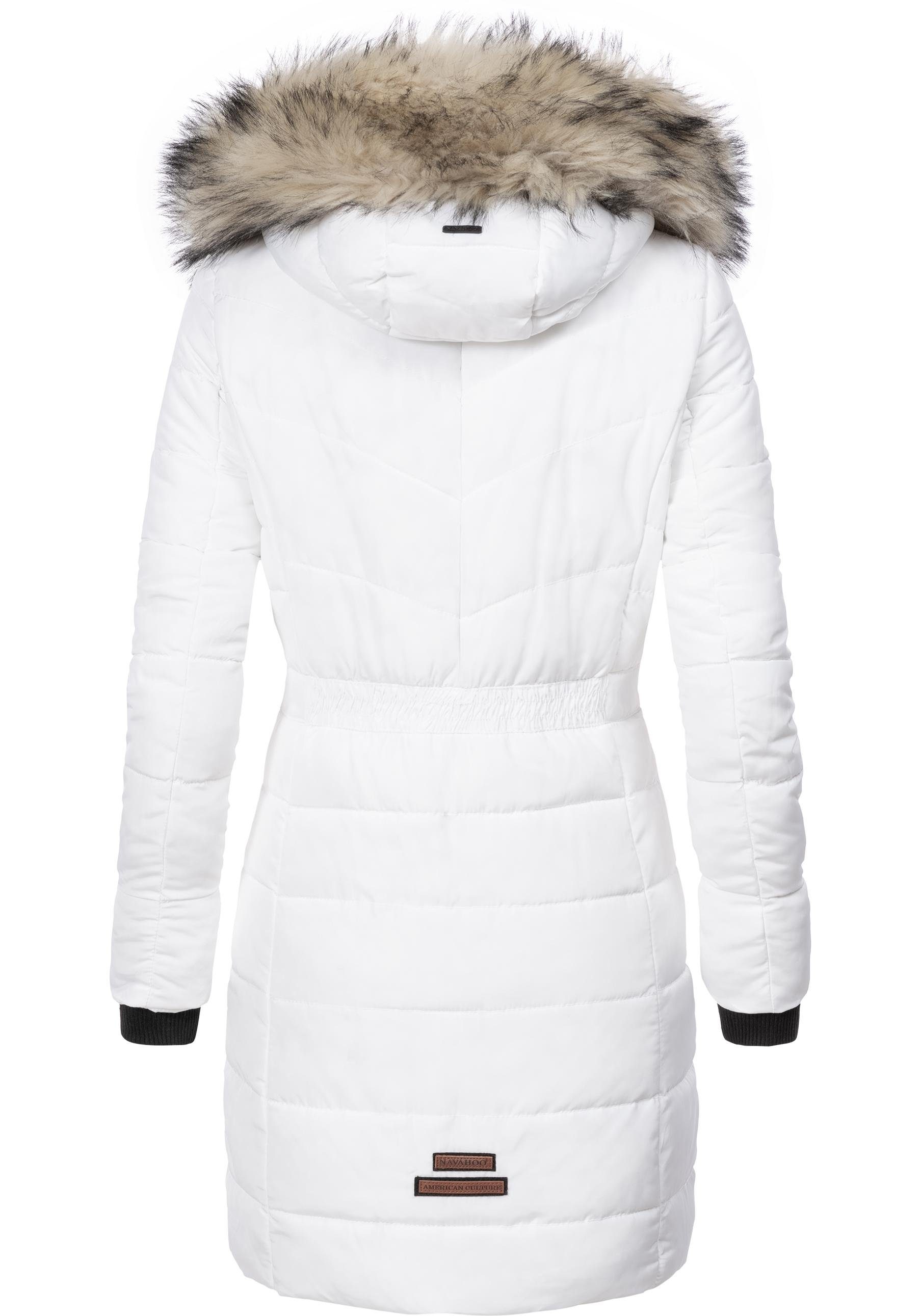 Navahoo Steppmantel Paula stylischer Winter Parka m. edlem Fellimitat