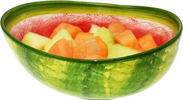 Lashuma Salatschüssel Melone, Keramik, (1-tlg), Handbemalte Obstschale rund Ø 20 cm