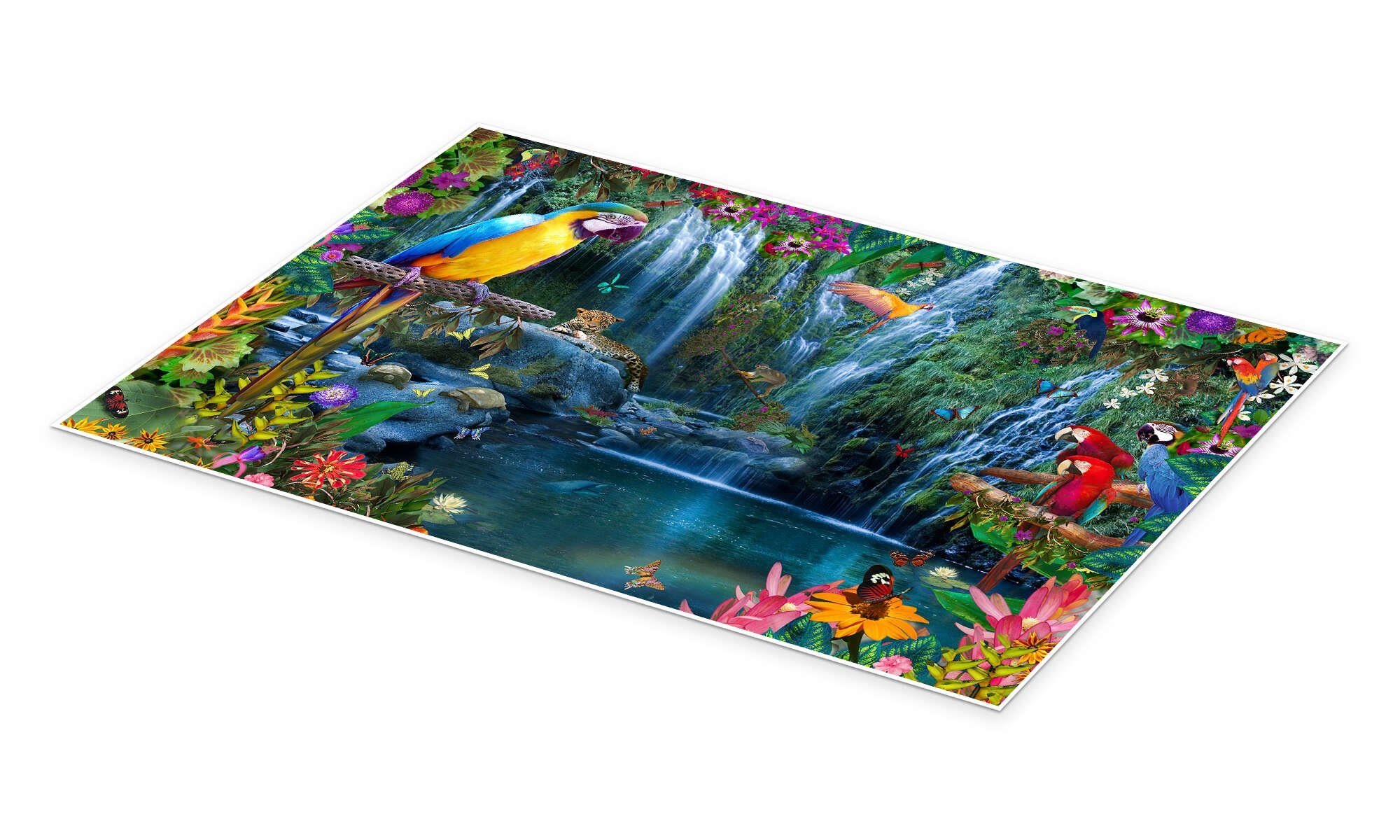 Posterlounge Wandbild Papageien in den Tropen, Alixandra Mullins, erhältlich als Poster, Leinwandbild, Wandsticker oder Acrylglasbild