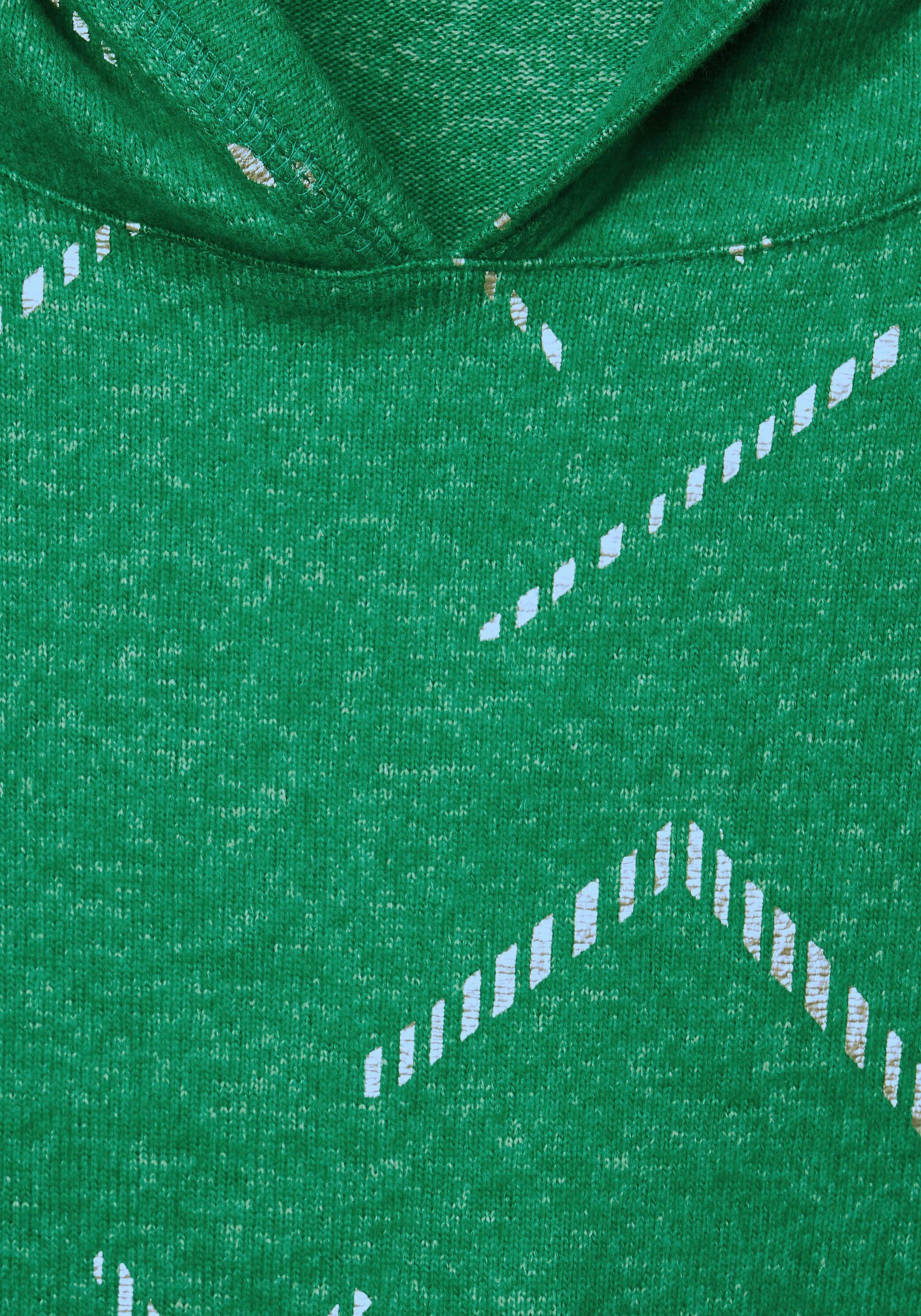 Cecil Hoodie mit Hoodie green Folienprint mit bright Shirt Folienprint