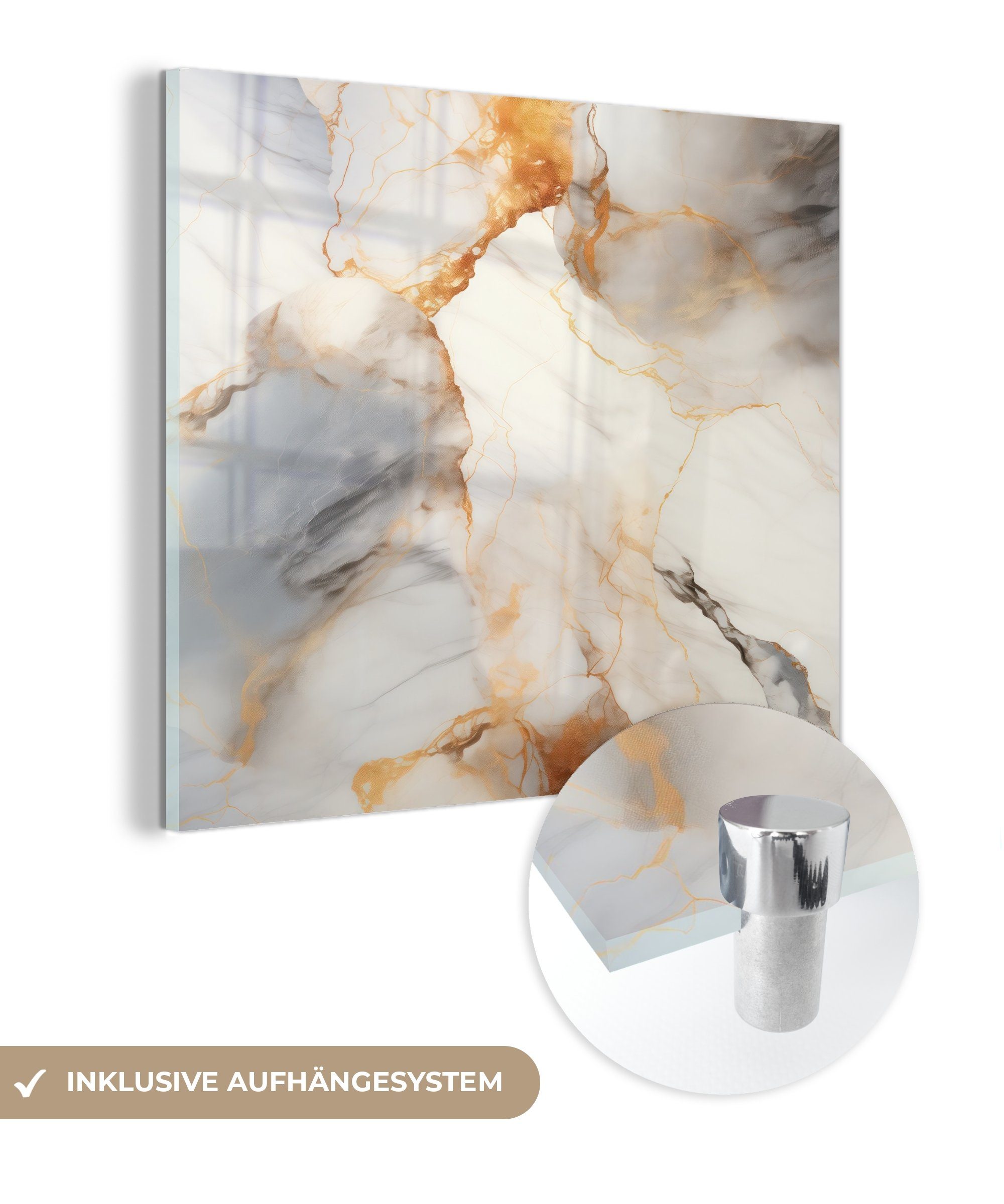 MuchoWow Acrylglasbild Marmor - Grau - günstig online kaufen