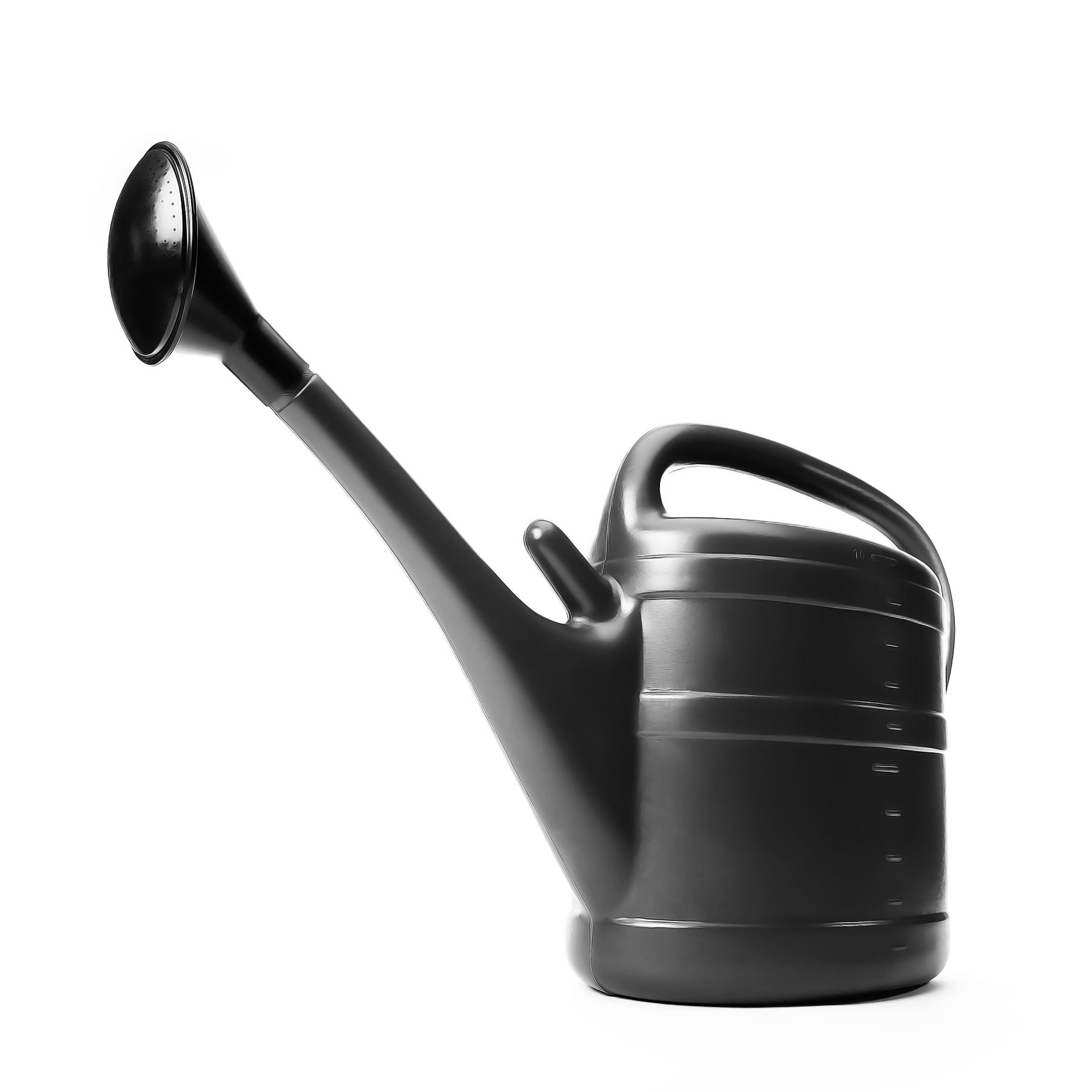 BigDean Gießkanne 10 Liter anthrazit - Gartengießkanne mit Abnehmbarer Brause (Set, 1-tlg., Gießkanne + Brausenkopf), Robustter Kunststoff, Gießbrausenaufsatz, Brausenhalter