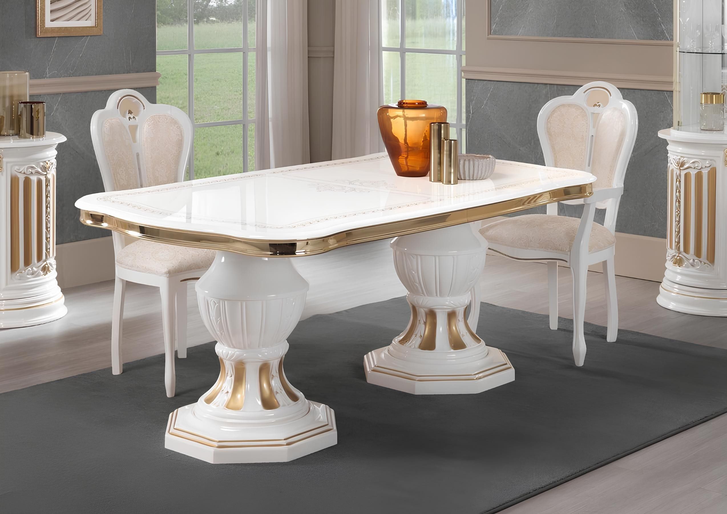 JVmoebel Esstisch Italienischer Tisch in Weiß aus Holz für das Wohnzimmer (Esstisch), Made in Europa