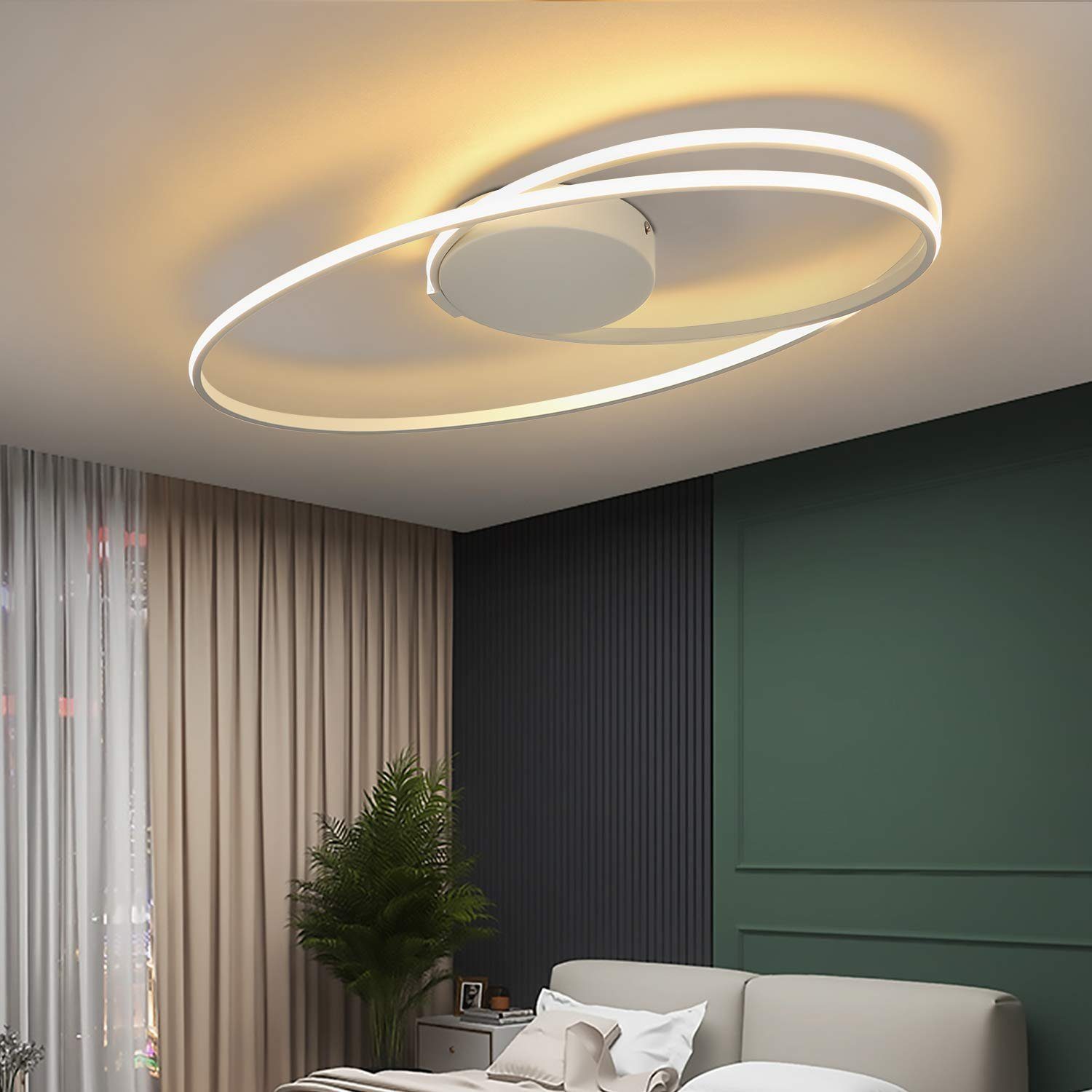 Wohnzimmer Deckenlampe 12 Watt LED Leuchte Esszimmer Licht Nickel Big Light 