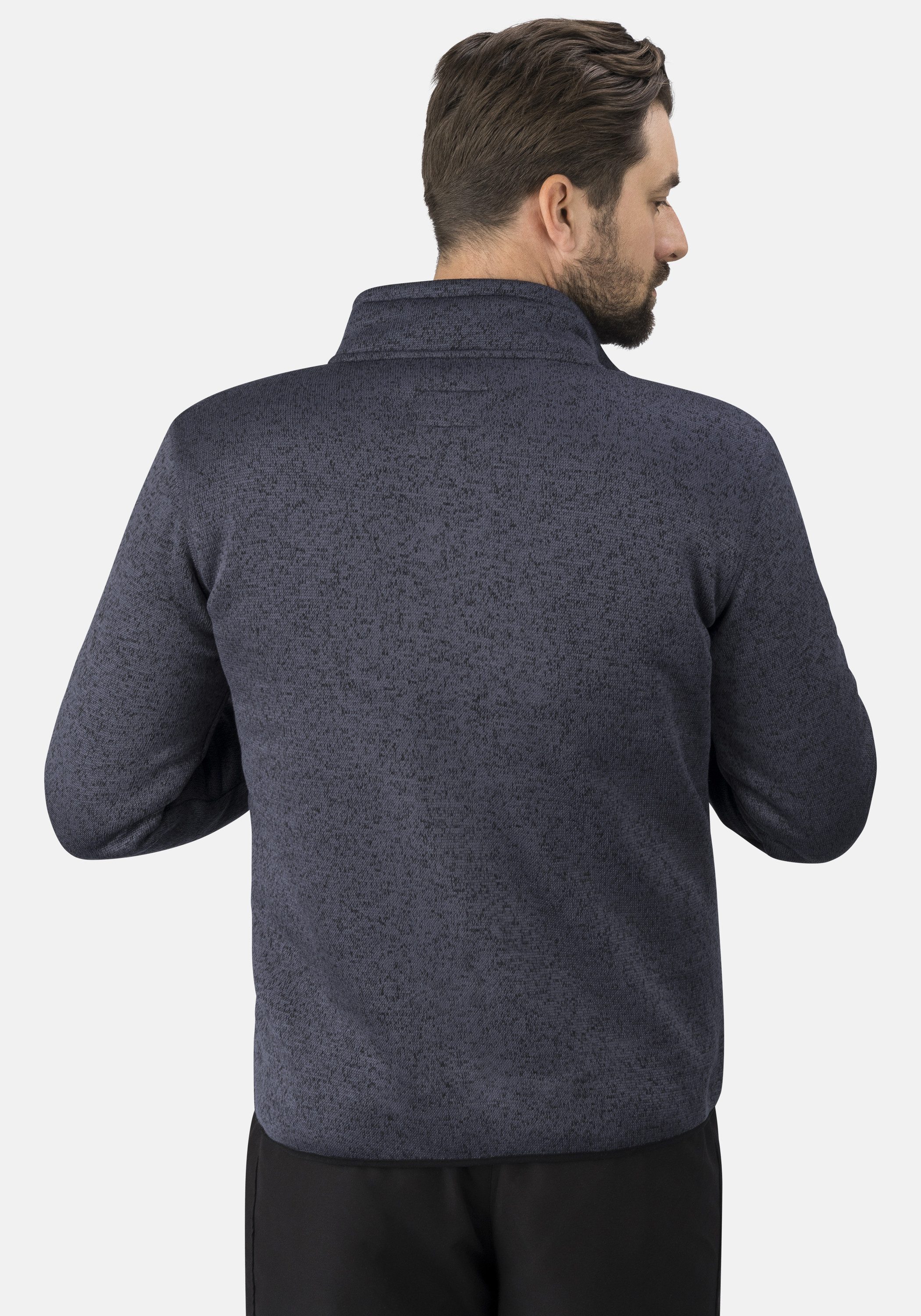 Stooker Men Sweatjacke JOEL mit Stehkragen Strick-Fleecejacke Sherpa fleece Straight Fit Casual Sherpa für Herren