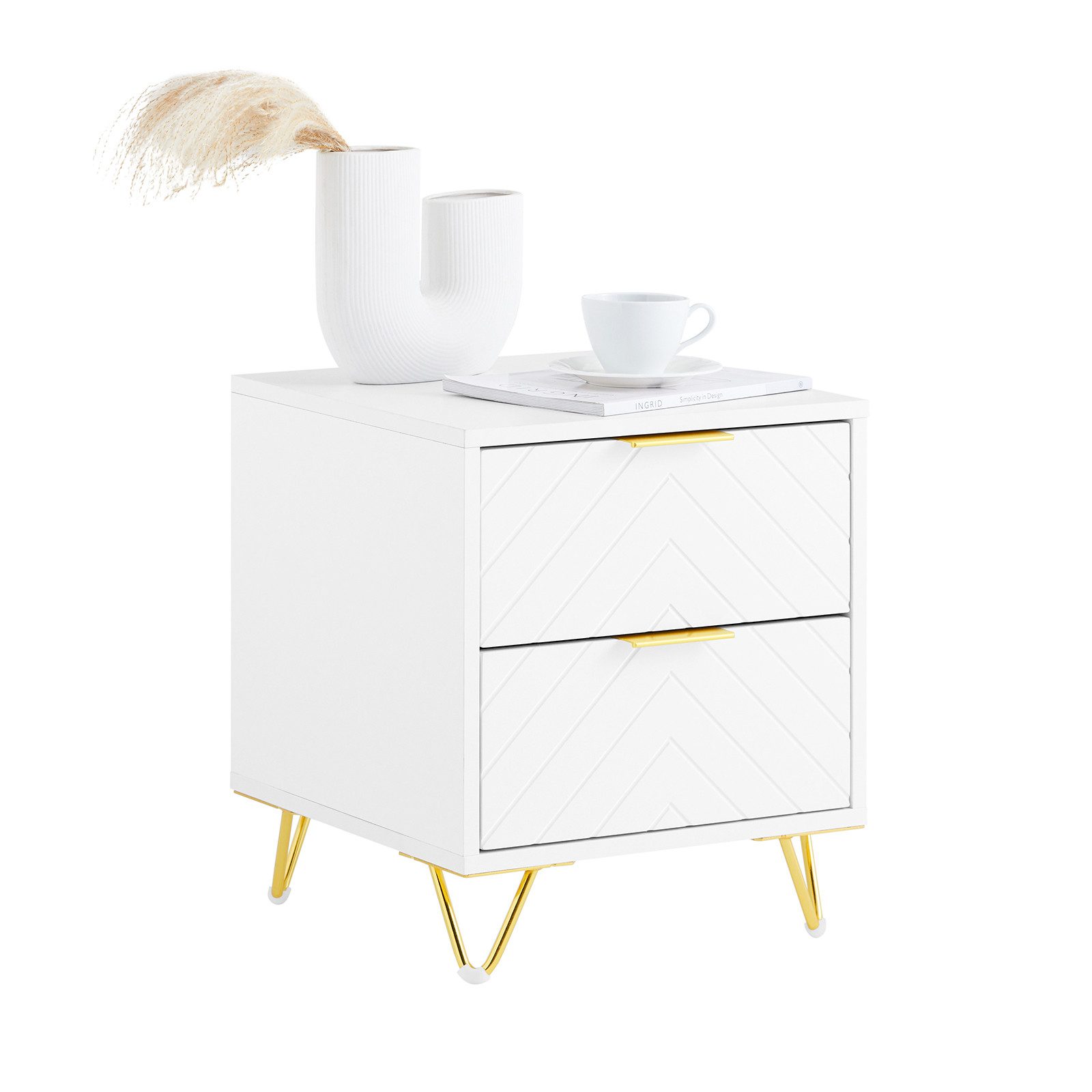 SoBuy Nachttisch FBT160, Nachtschrank mit 2 günstig online kaufen