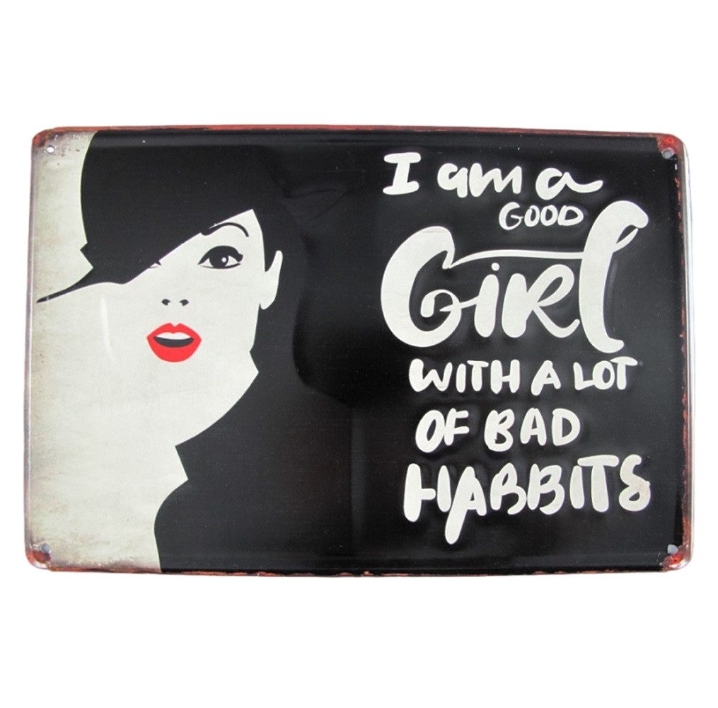 Metallschild Blechschild, Reklameschild, I am a Good Girl