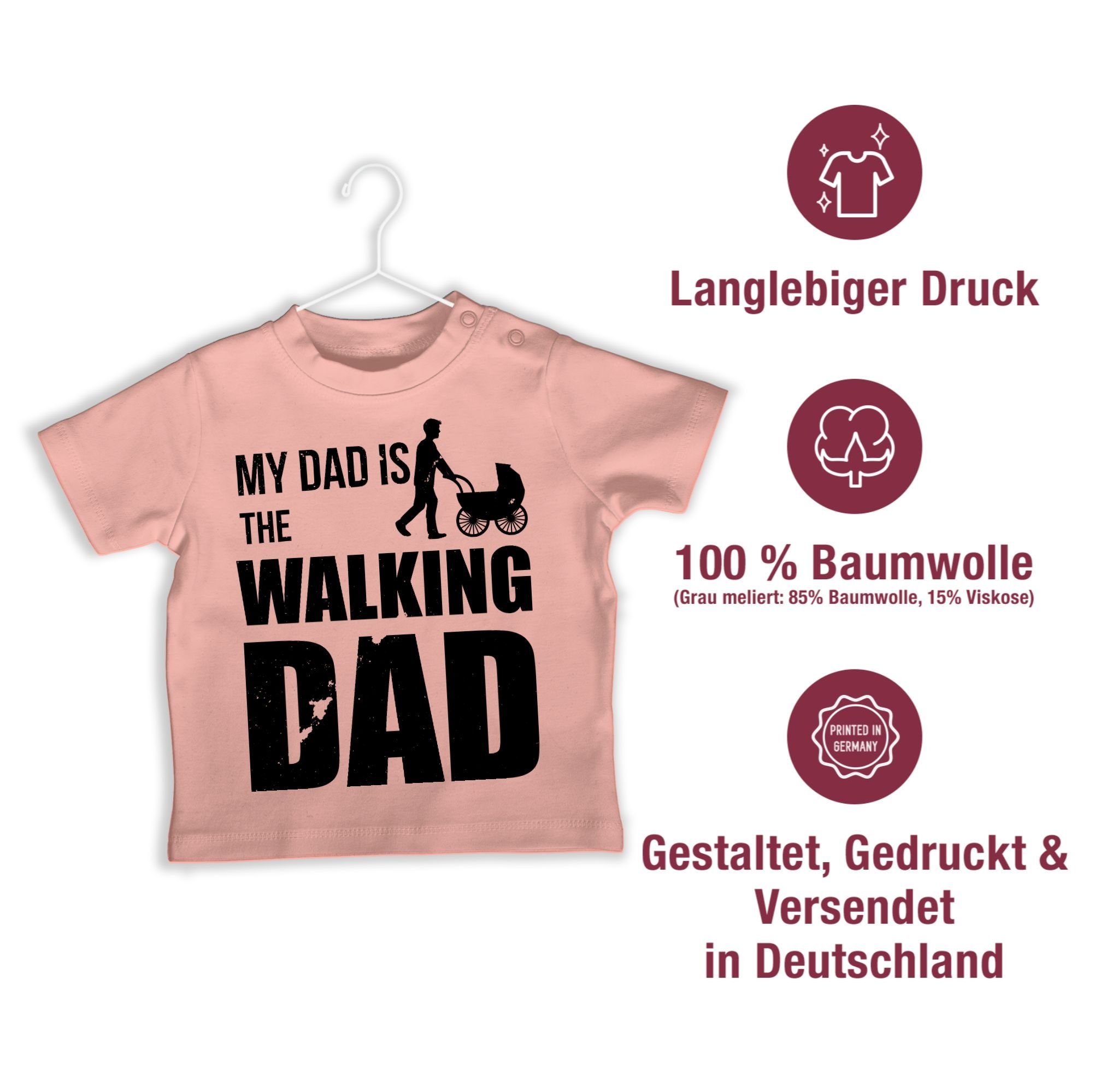 My 1 the Walking Baby is Vatertag Dad Babyrosa Dad Shirtracer T-Shirt Geschenk
