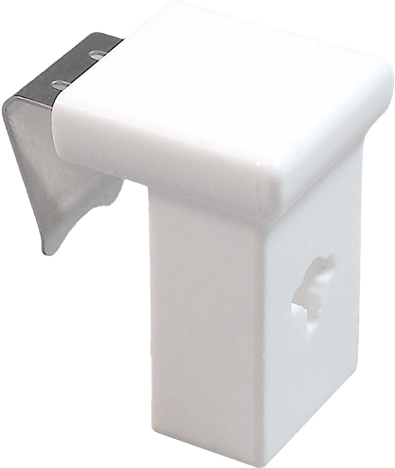 dekondo Fensterhaken Dekohaken Dekoklipp mit unterschiedlichen Aufsätzen, weiß, für einen Klemmbereich (Rahmenstärke des Fensters/Fensterdicke) von 10-27 mm, (4-St), oben "oder" seitlich am Fenster zu befestigen