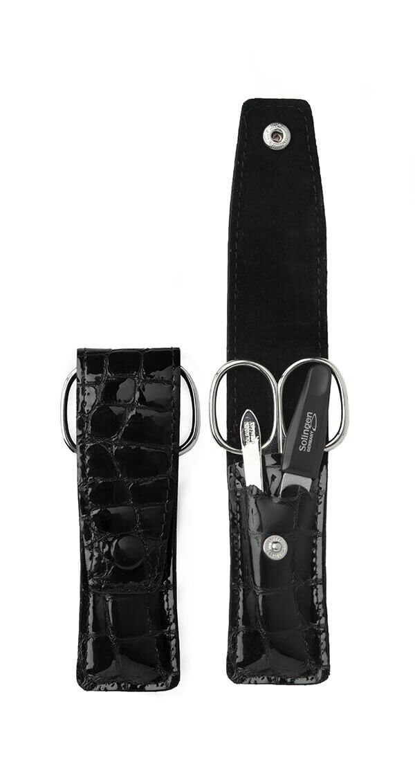DuKaS Maniküre-Etui Schwarze Reisemaniküre Solingen Kunstleder PL808