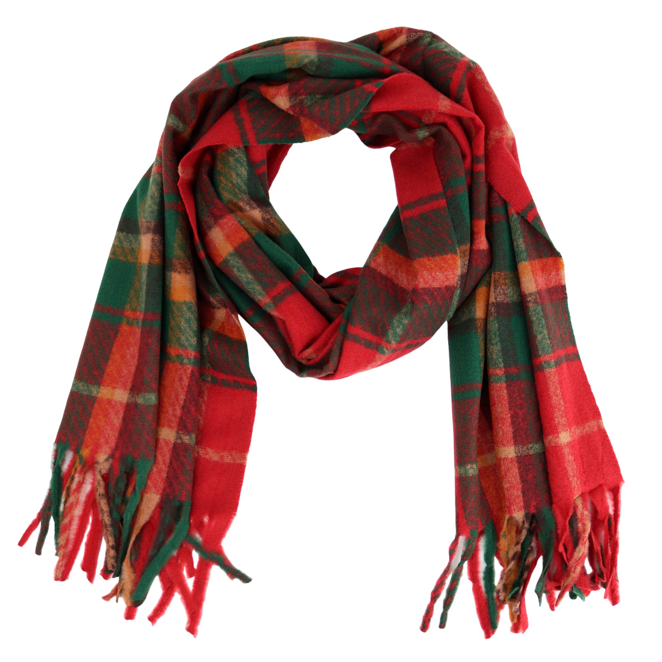 MIRROSI Modeschal weicher und warmer Schal Schottenkaro mit Fransen, 70x180cm, (Schottenkaro Muster), Damen Halstuch Stola ideal für Herbst und Winter