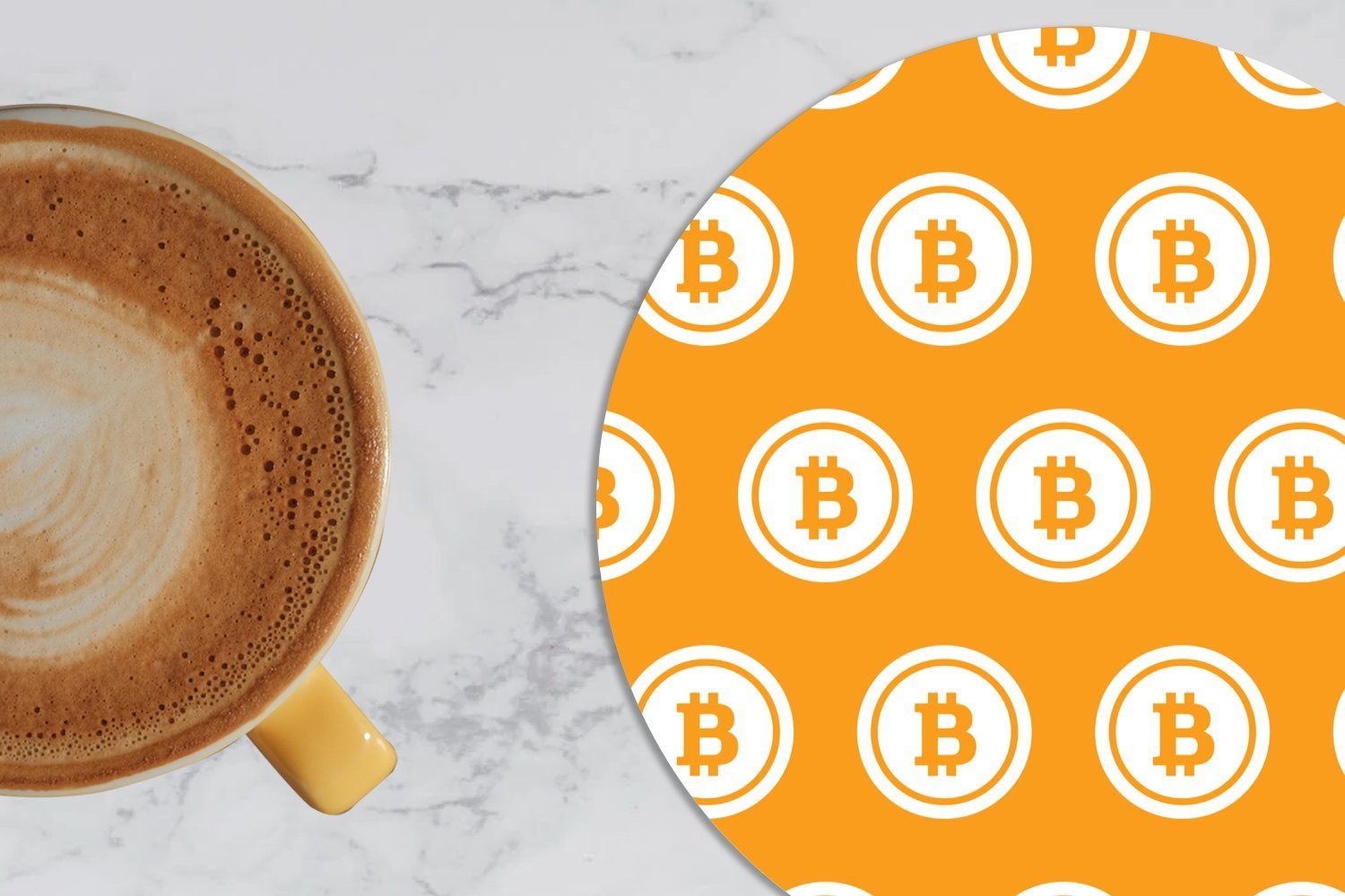 Gläser, Becher bitcoin, Korkuntersetzer, MuchoWow für Getränkeuntersetzer, Tasse, Tassenuntersetzer, Vektor-Illustration Zubehör Glasuntersetzer 6-tlg.,