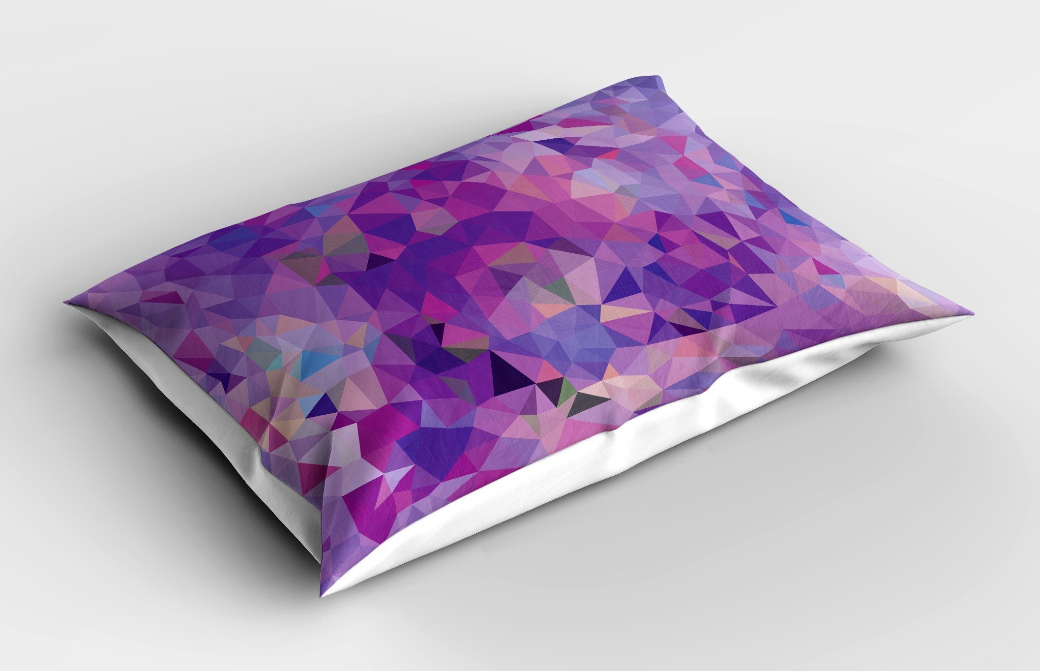 Kissenbezüge Dekorativer Standard Size Gedruckter Kopfkissenbezug, Abakuhaus (1 Stück), Polygonen Violet tonte Triangles