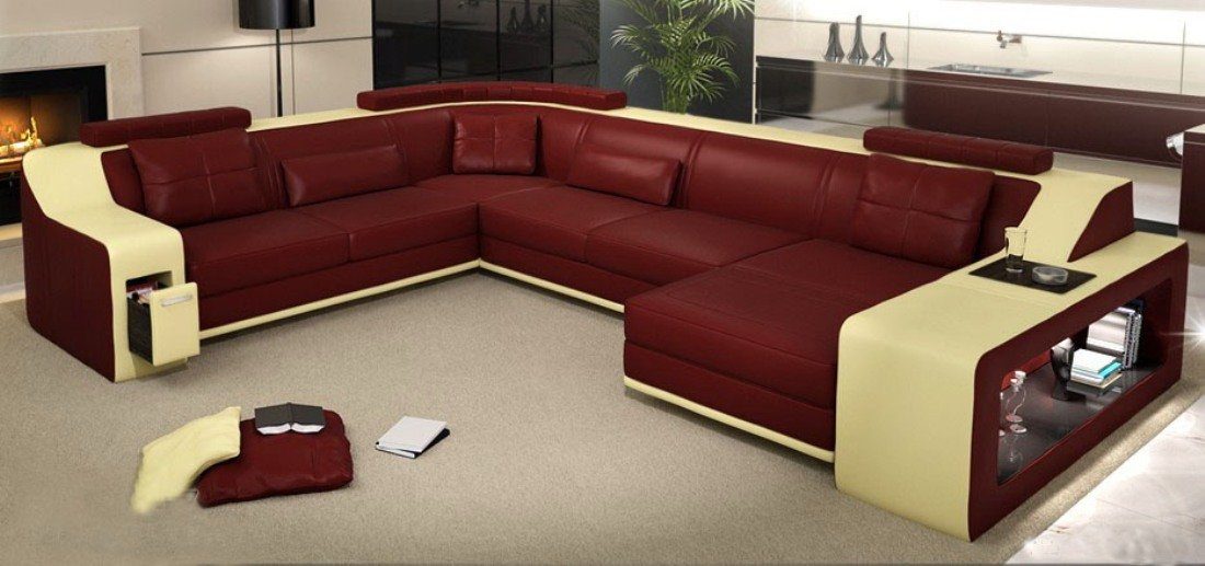 Eck Leder Couch Ecksofa, JVmoebel Sofa Polster Moderne Wohnlandschaft Ecksofa Sofas