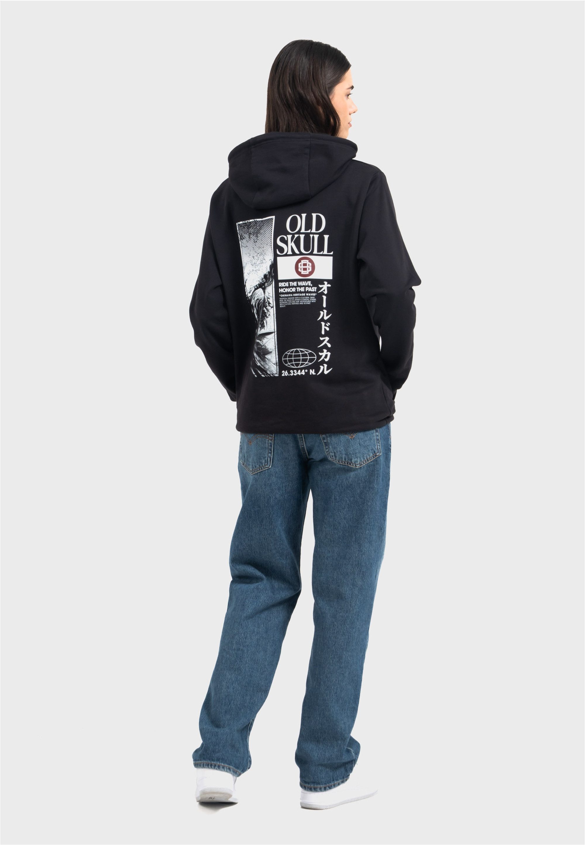Oldskull Kapuzensweatshirt Asian Lotus Surf Logo günstig online kaufen