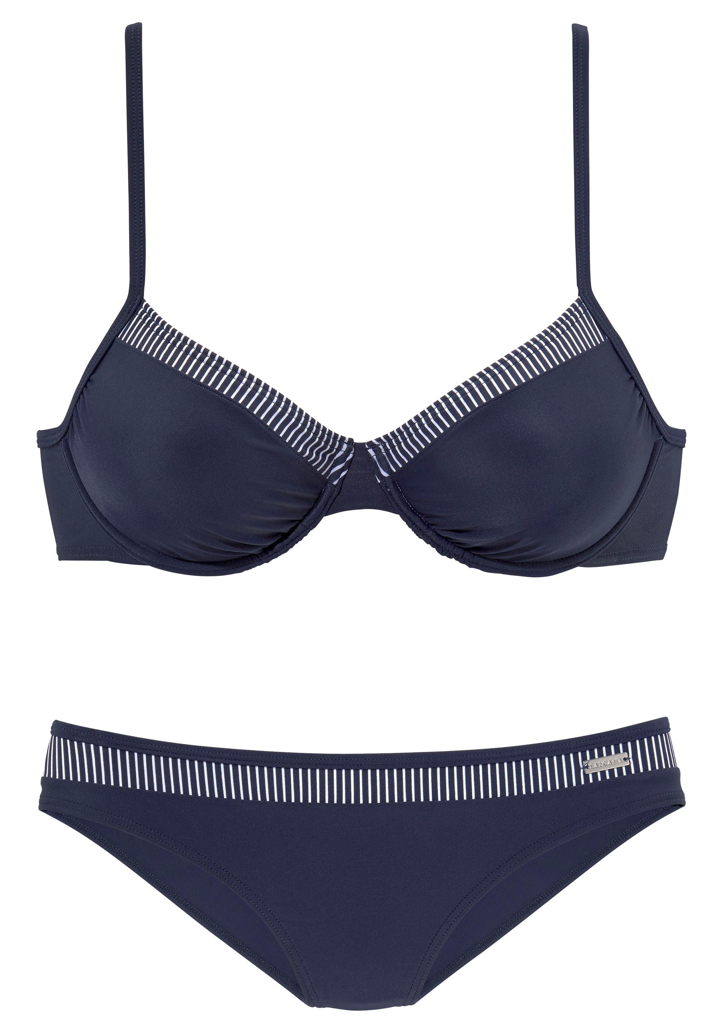 LASCANA Bügel-Bikini mit gestreiften Einsätzen günstig online kaufen