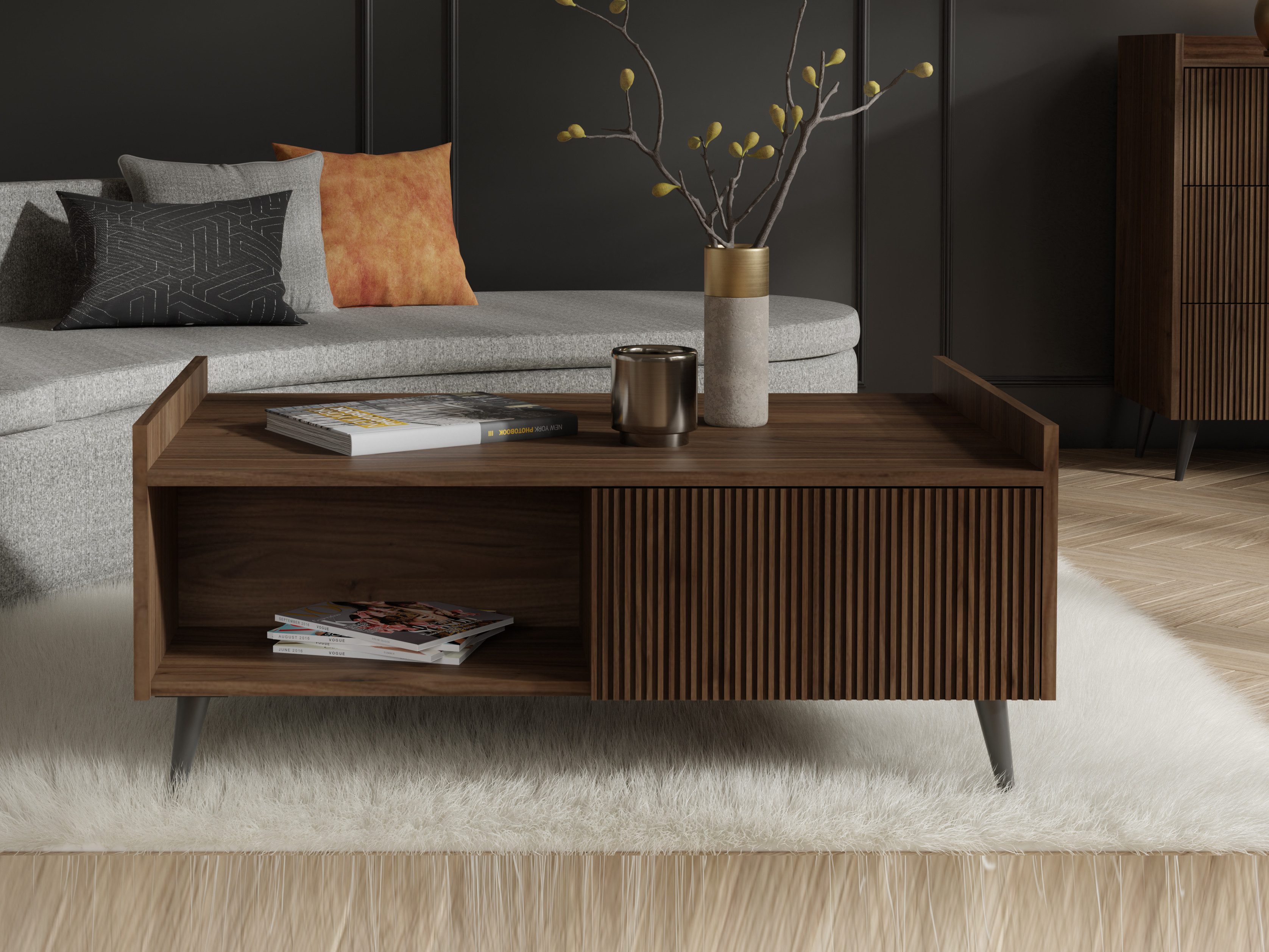 Compleo Couchtisch 100 cm breit MODE, Modern Kaffeetisch für Wohnzimmer günstig online kaufen