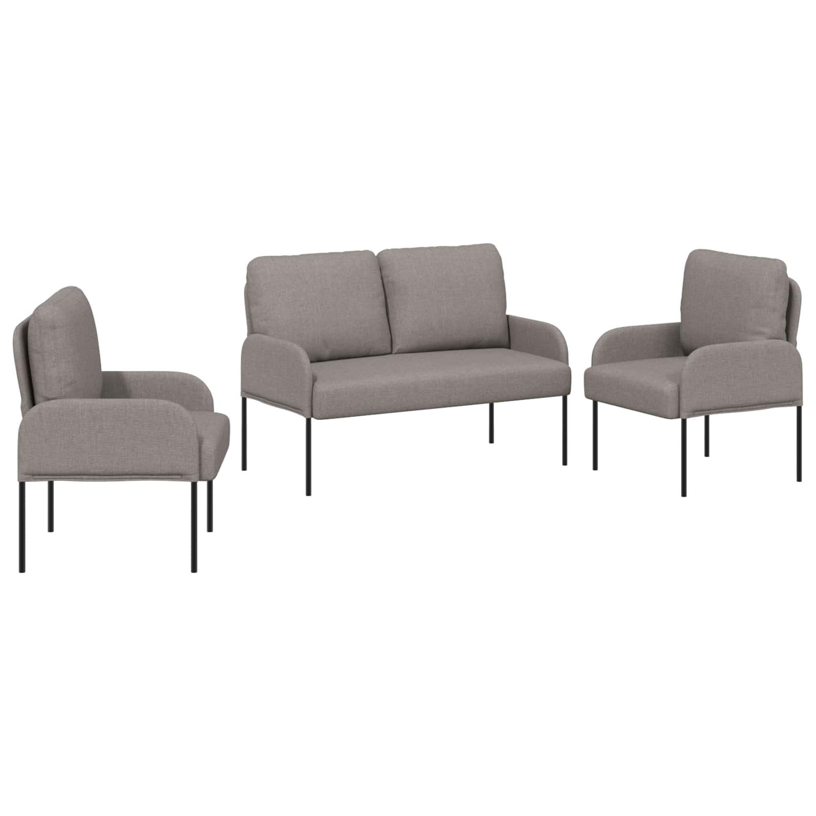 vidaXL Sofa Sofagarnituren 3 pcs Taupe 115 x 56 x 80 cm Sperrholz, 3 Teile