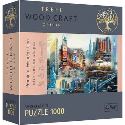 Trefl Puzzle Trefl 20147 New York Collage 1000 Teile Holzpuzzle, 1000 Puzzleteile, Made in Europe